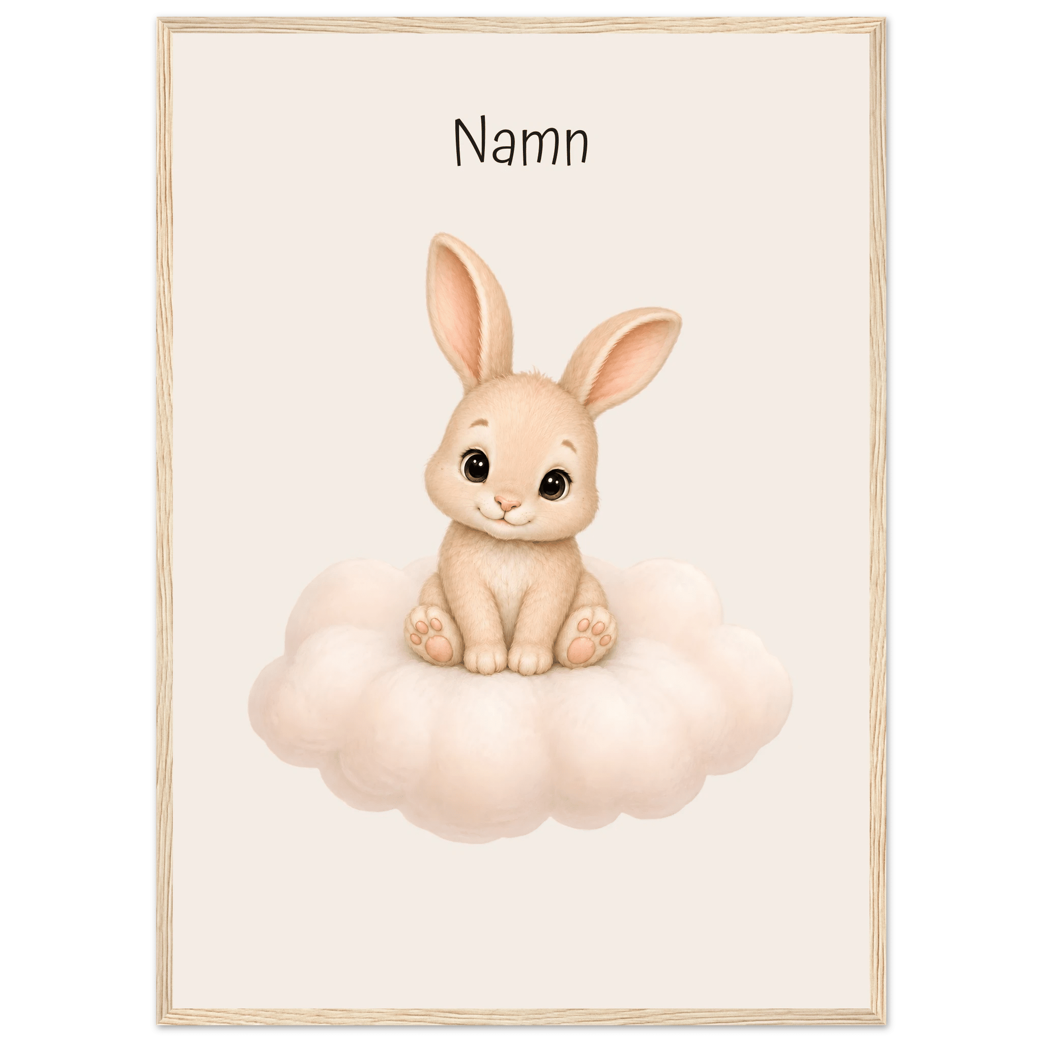 Kanin på moln med namn poster