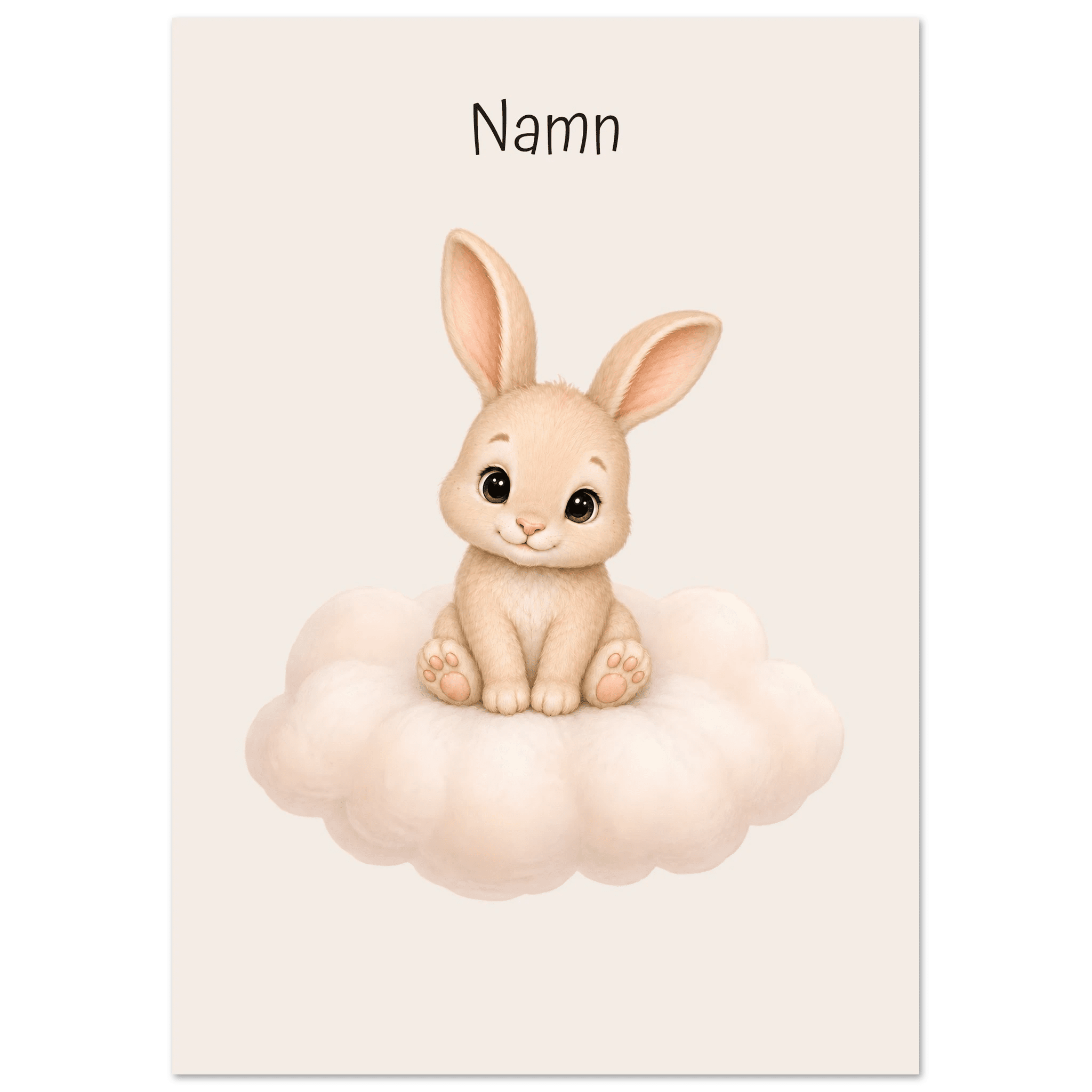 Kanin på moln med namn poster