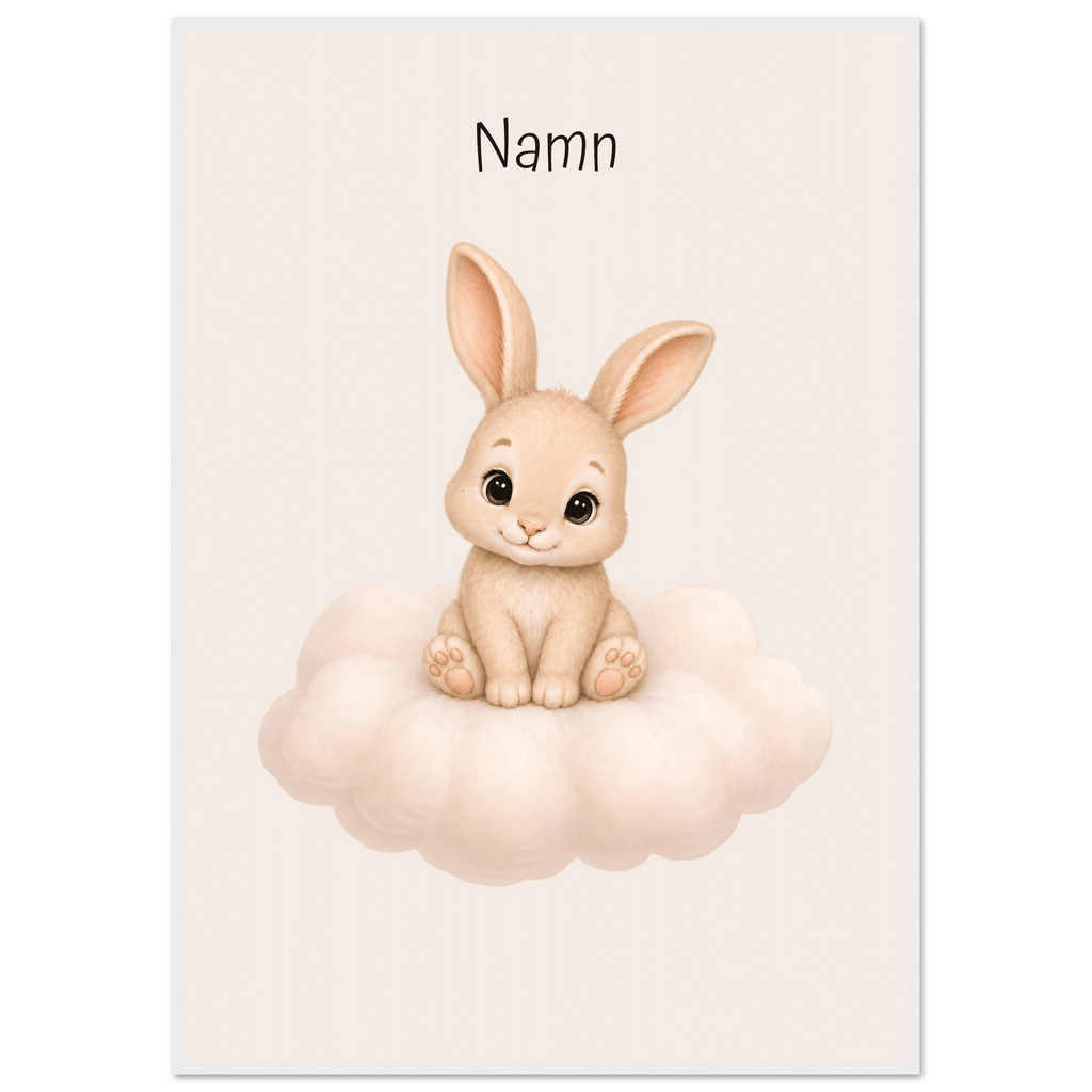 Kanin på moln med namn poster