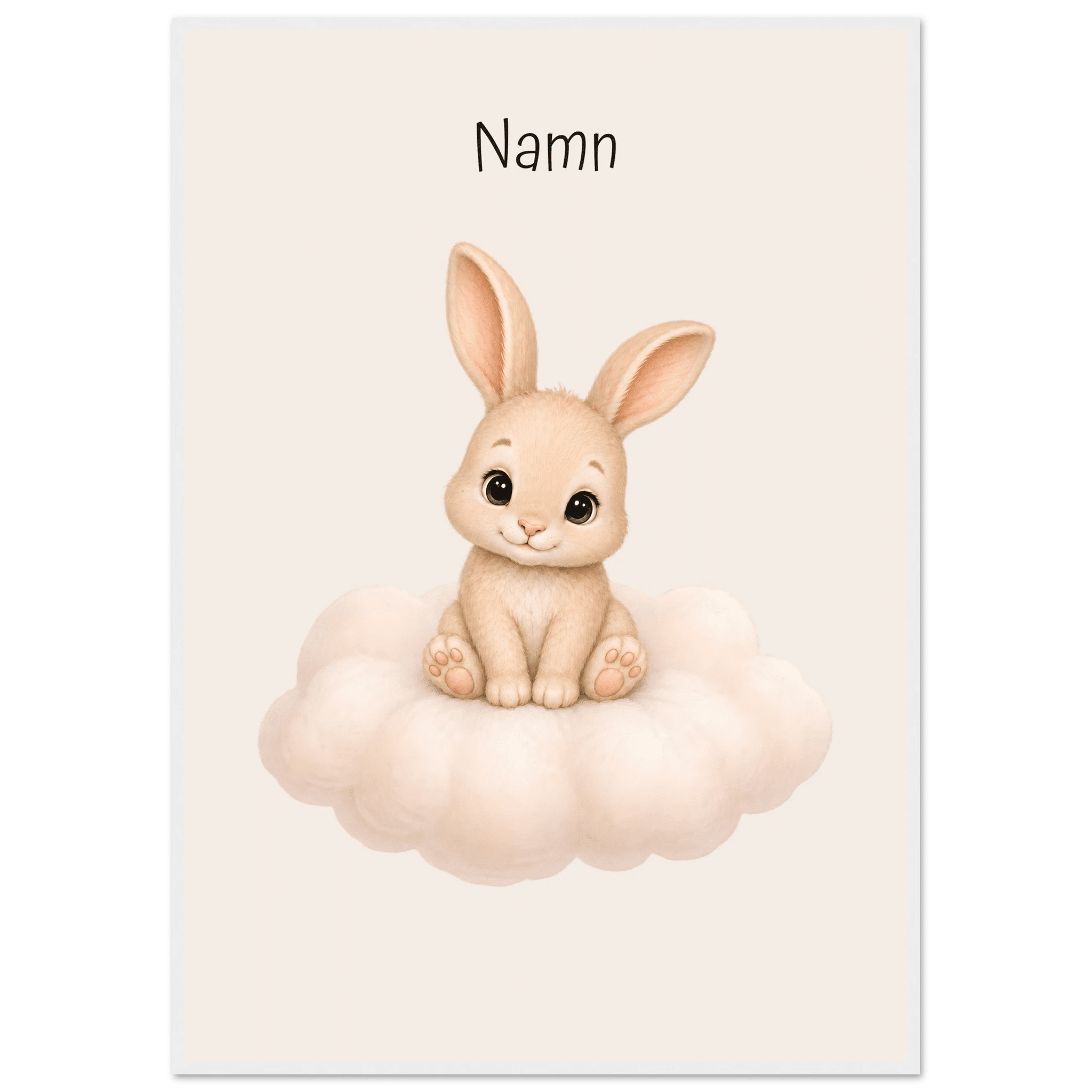 Kanin på moln med namn poster