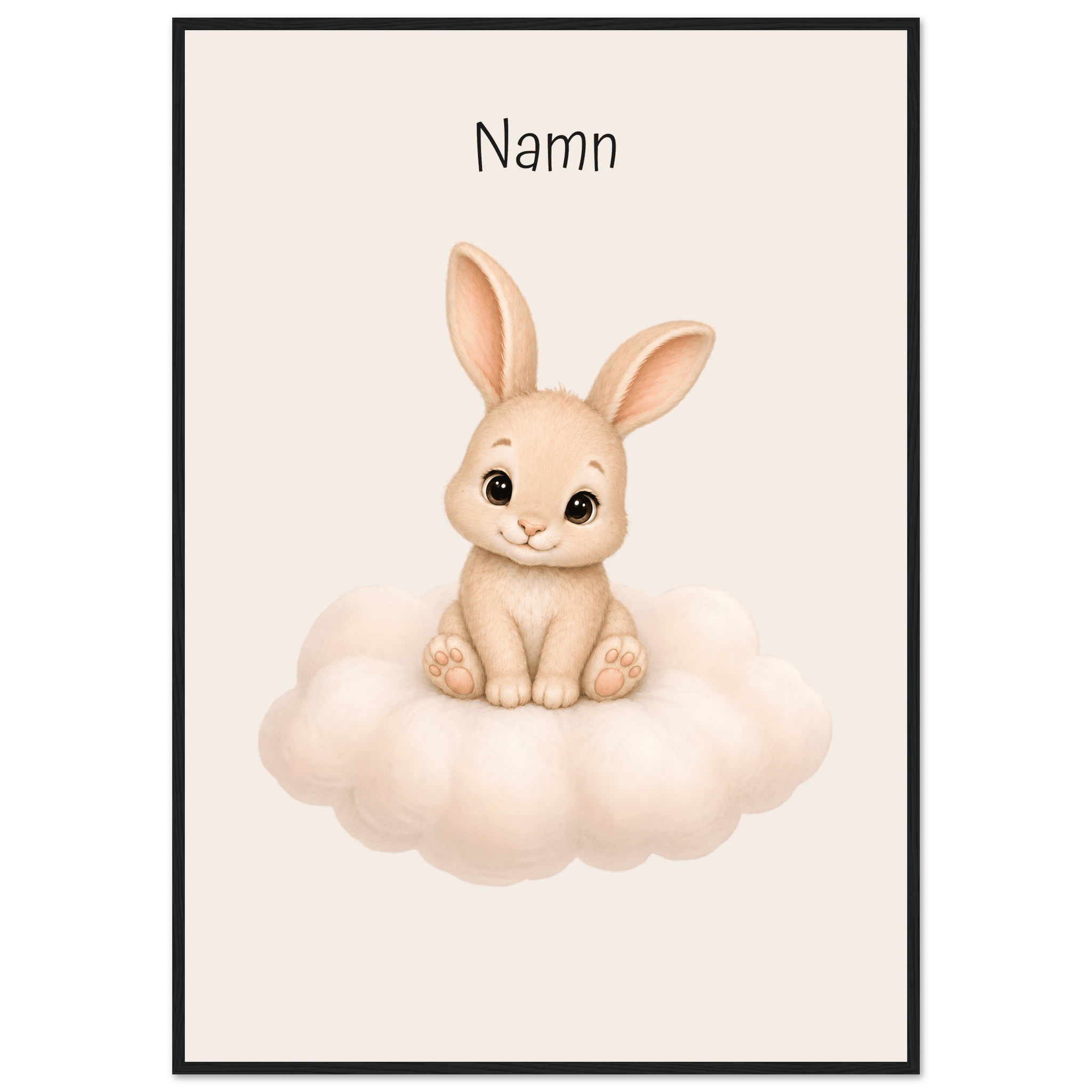 Kanin på moln med namn poster