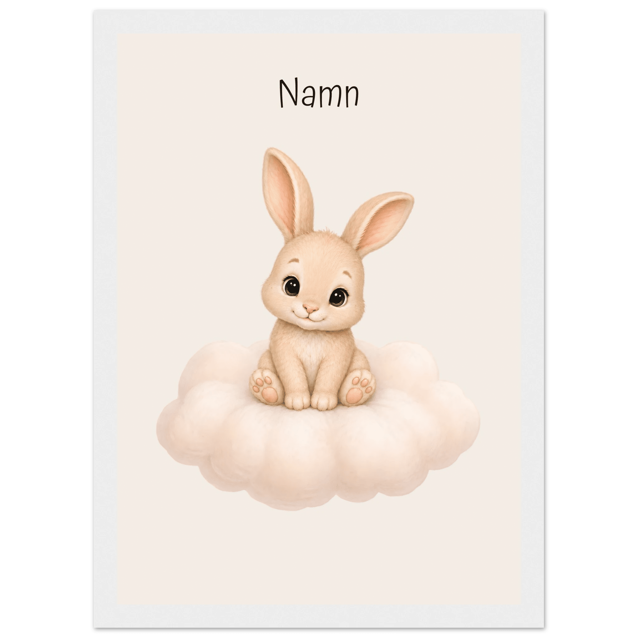Kanin på moln med namn poster