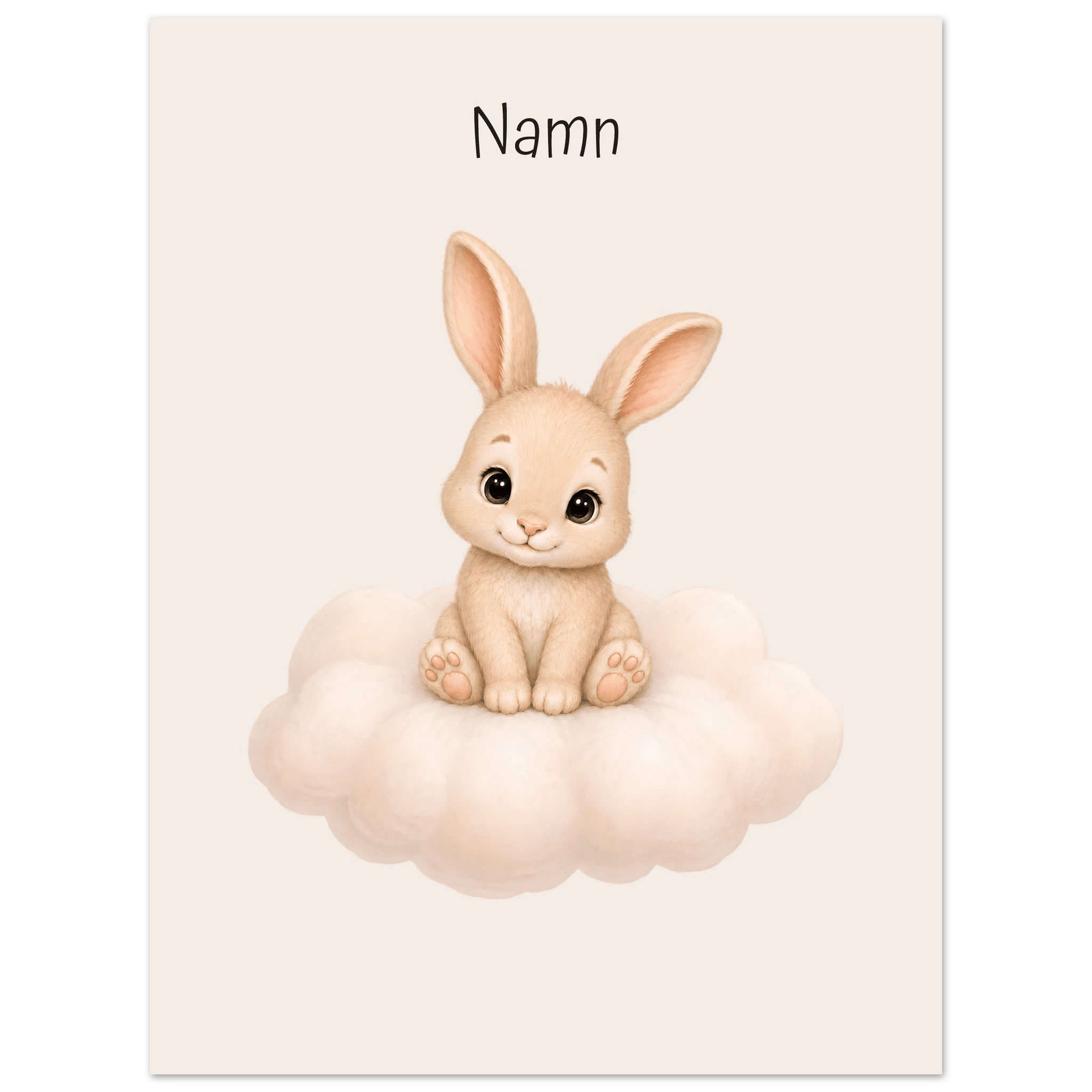 Kanin på moln med namn poster