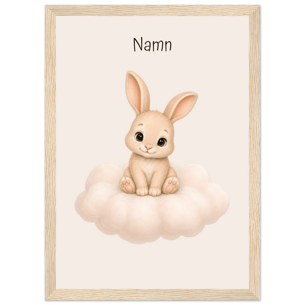 Kanin på moln med namn poster