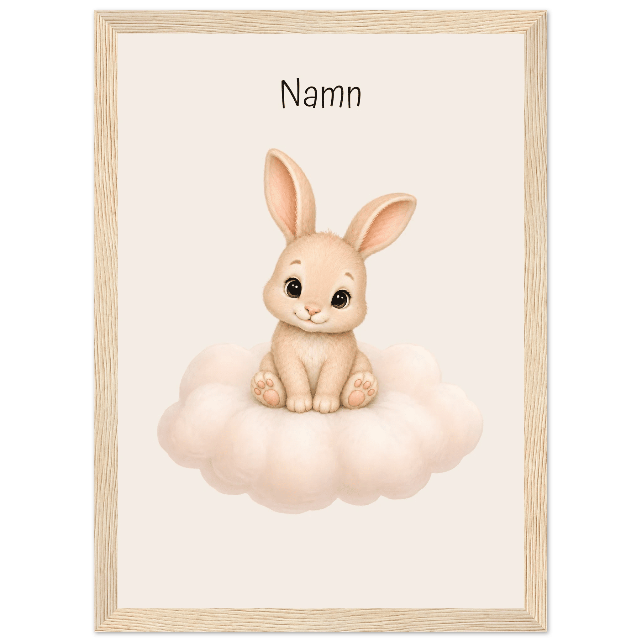 Kanin på moln med namn poster