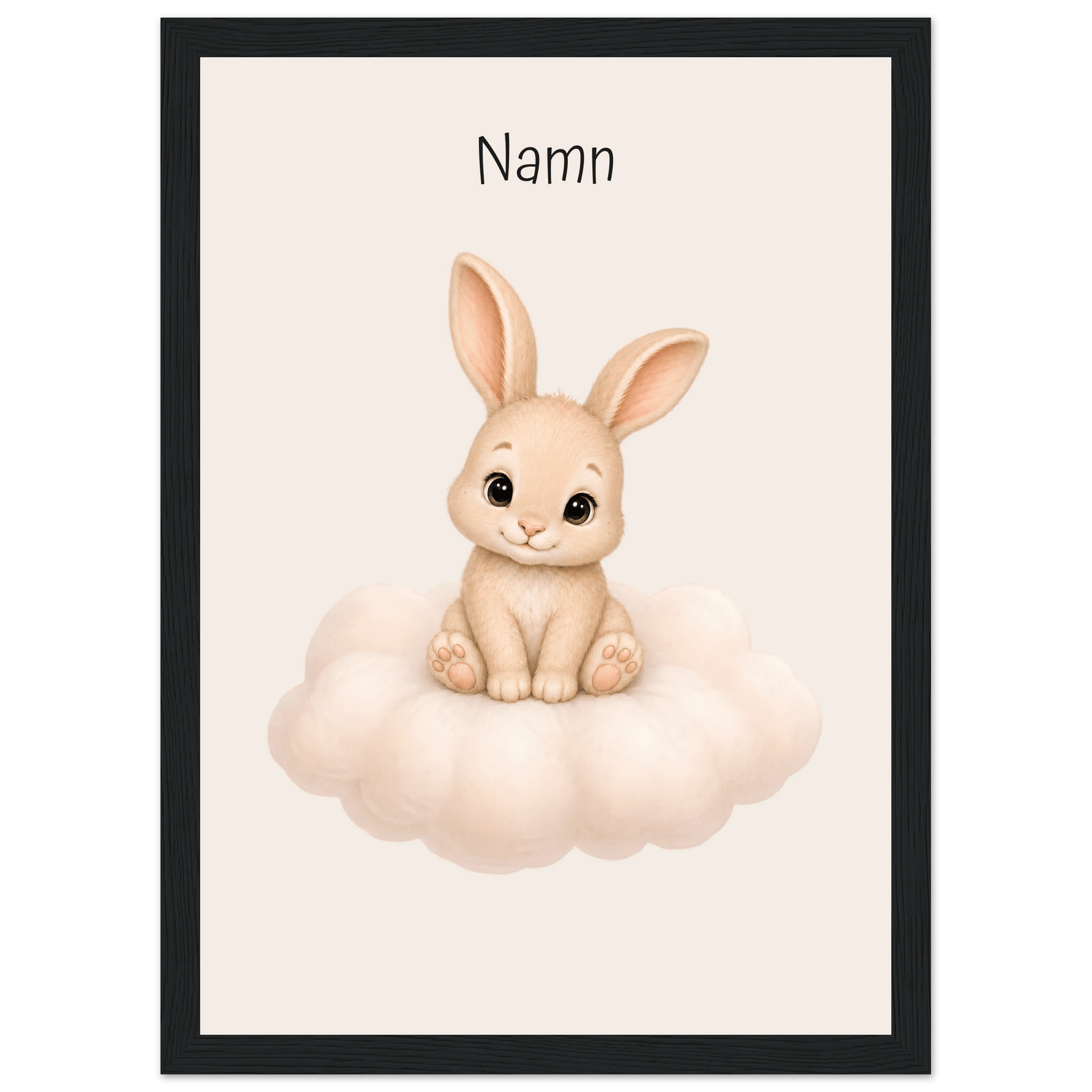 Kanin på moln med namn poster
