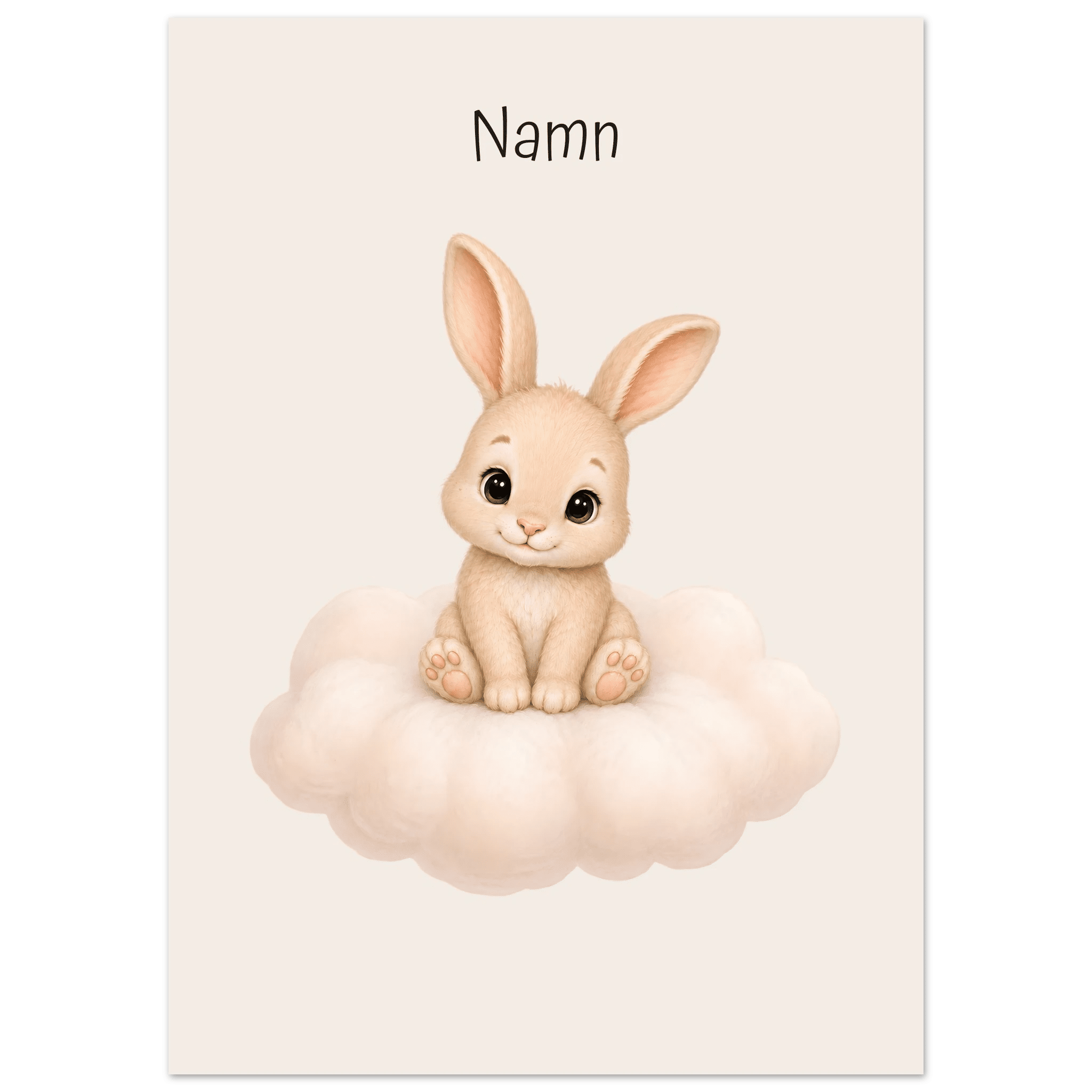 Kanin på moln med namn poster