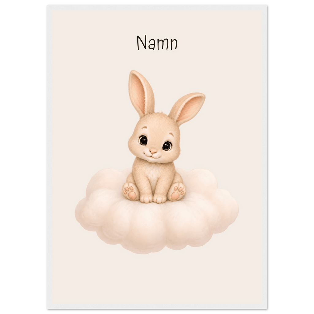 Kanin på moln med namn poster