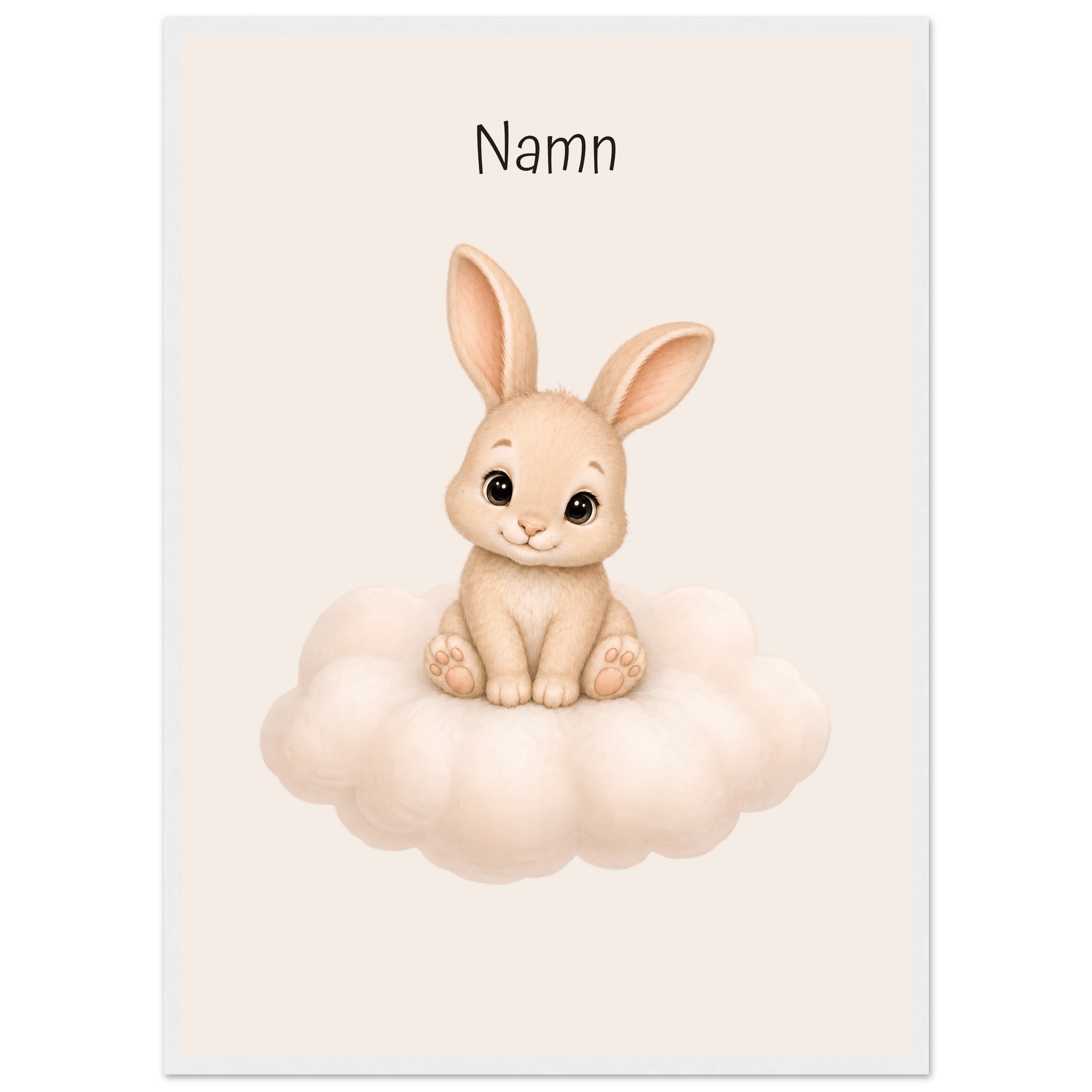Kanin på moln med namn poster