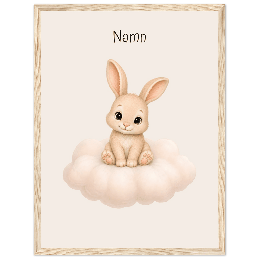 Kanin på moln med namn poster
