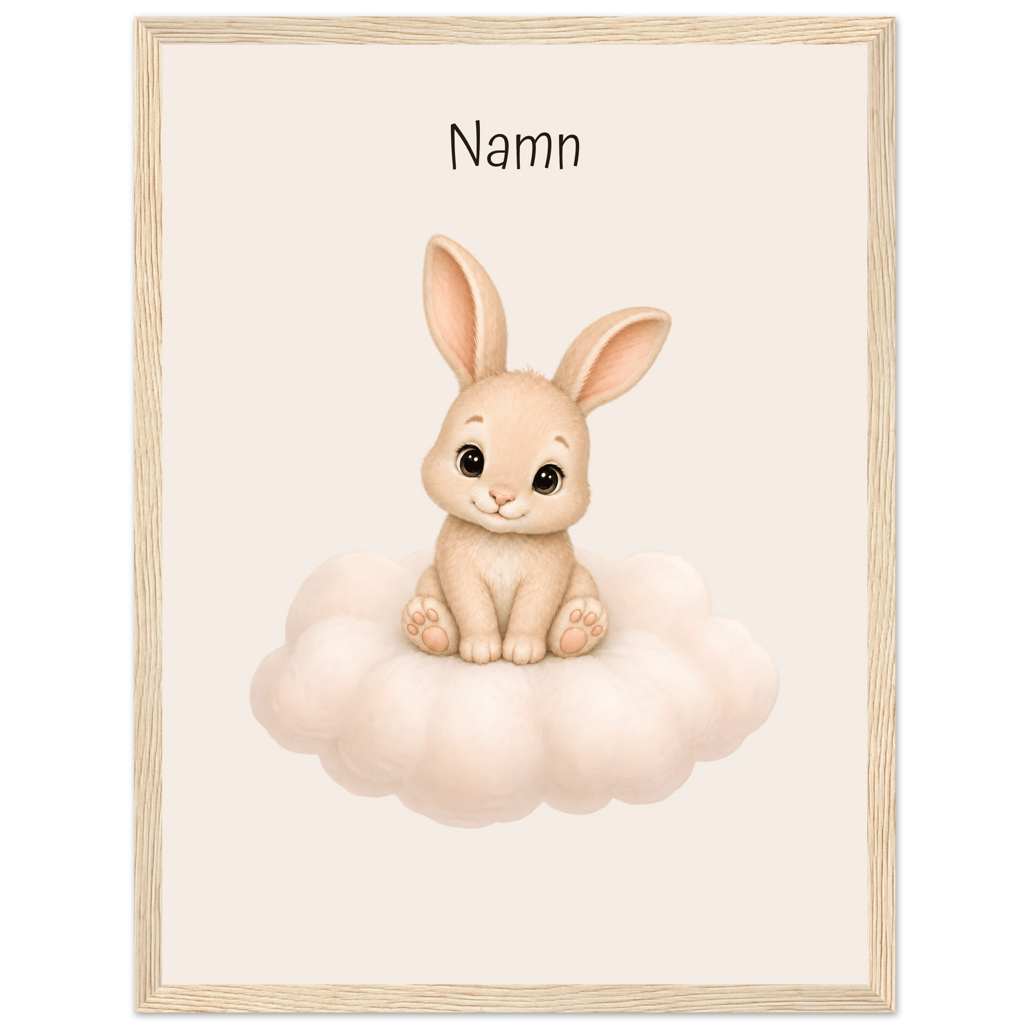 Kanin på moln med namn poster