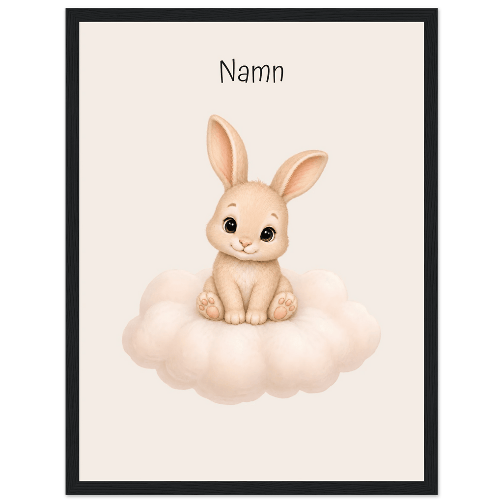 Kanin på moln med namn poster