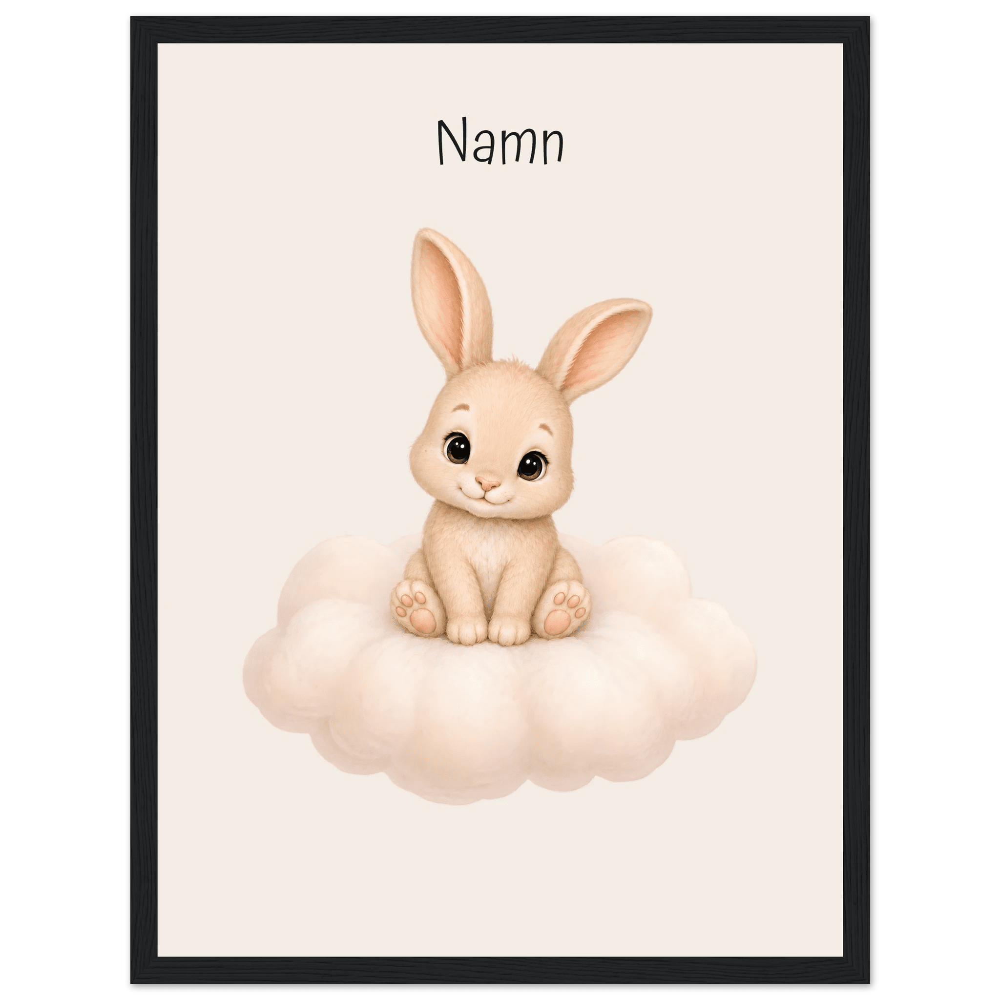 Kanin på moln med namn poster