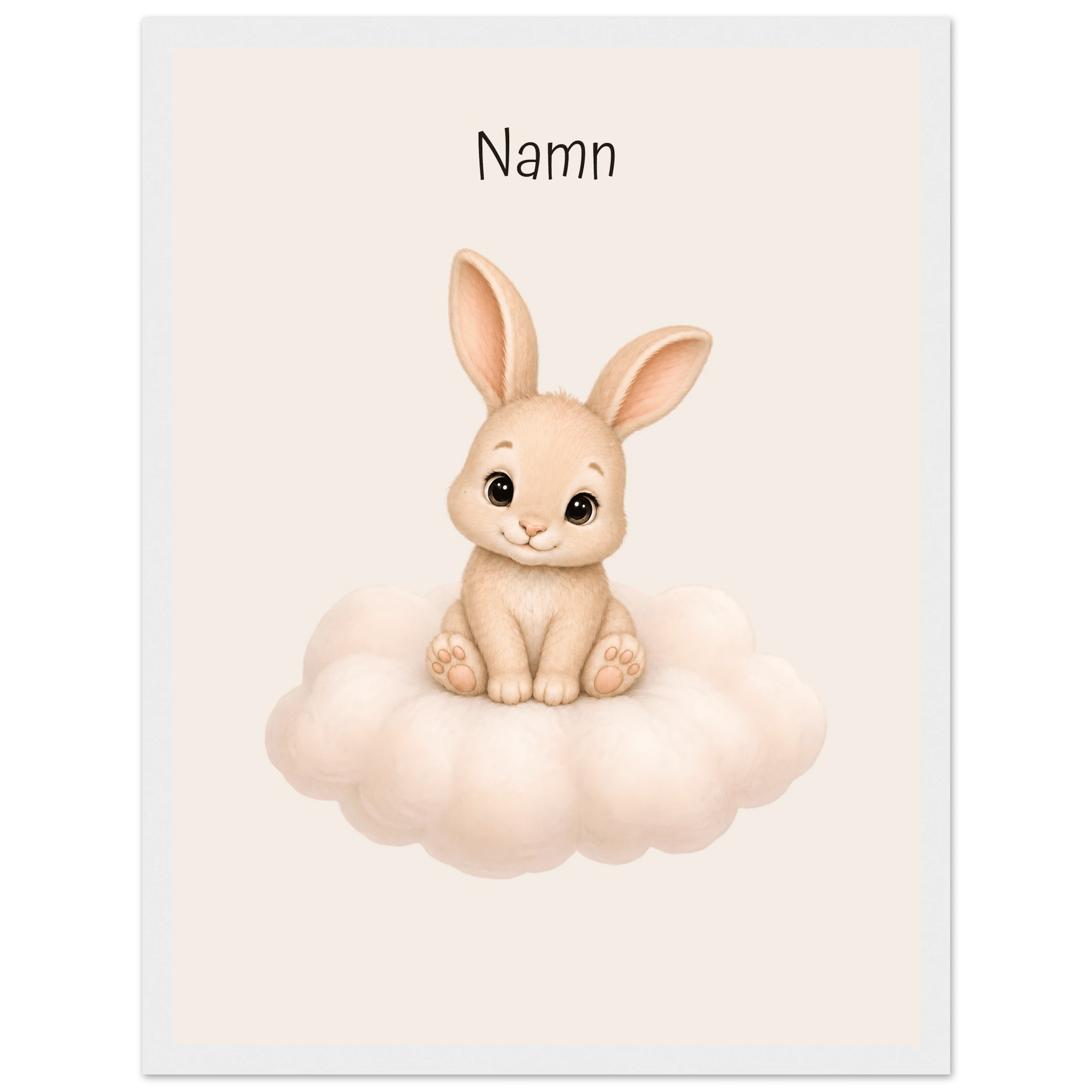 Kanin på moln med namn poster