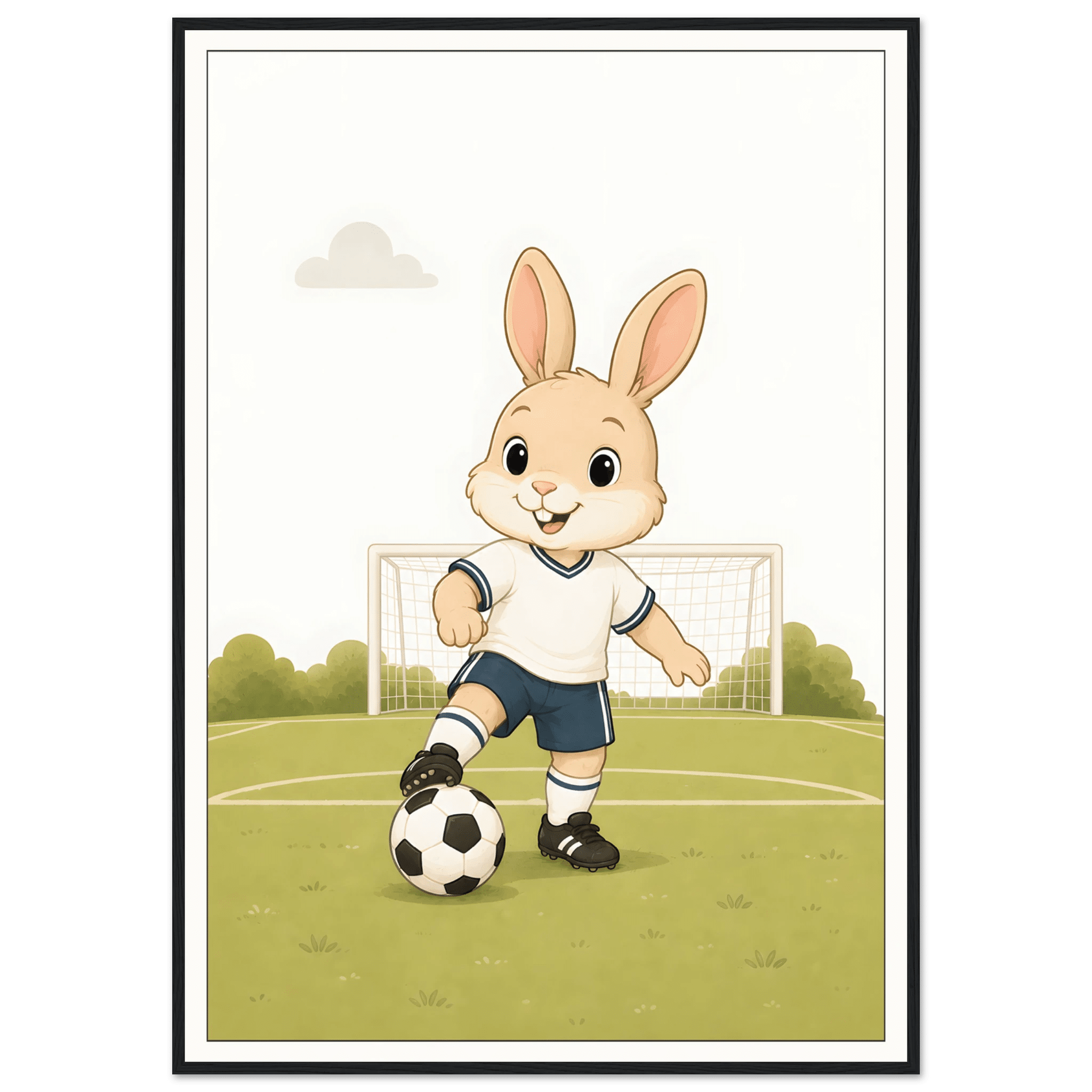 Kanin spelar fotboll poster