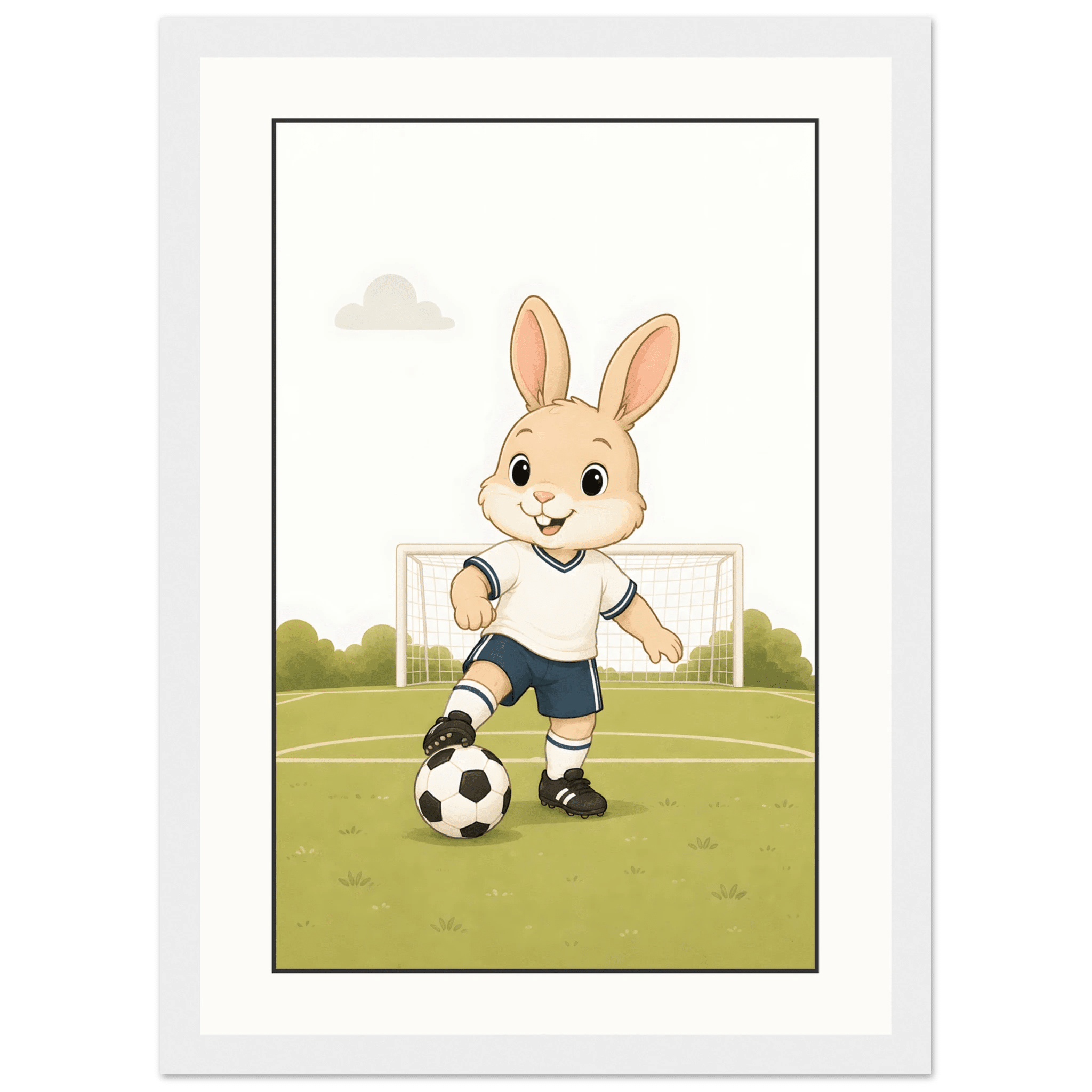 Kanin spelar fotboll poster