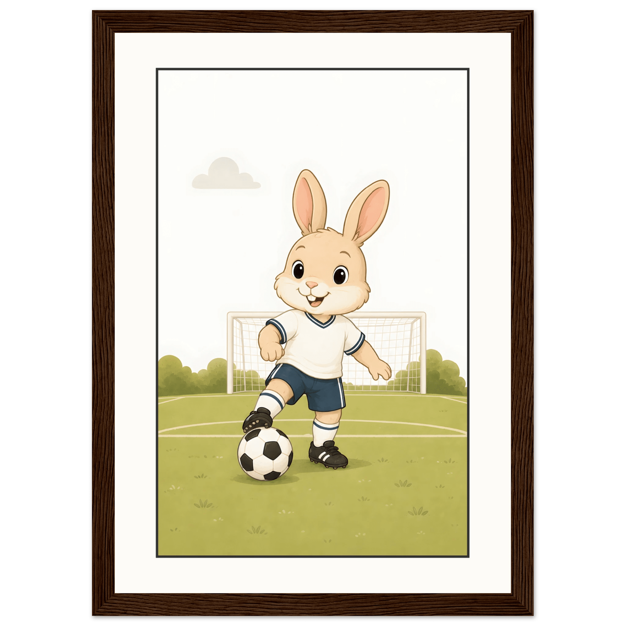 Kanin spelar fotboll poster