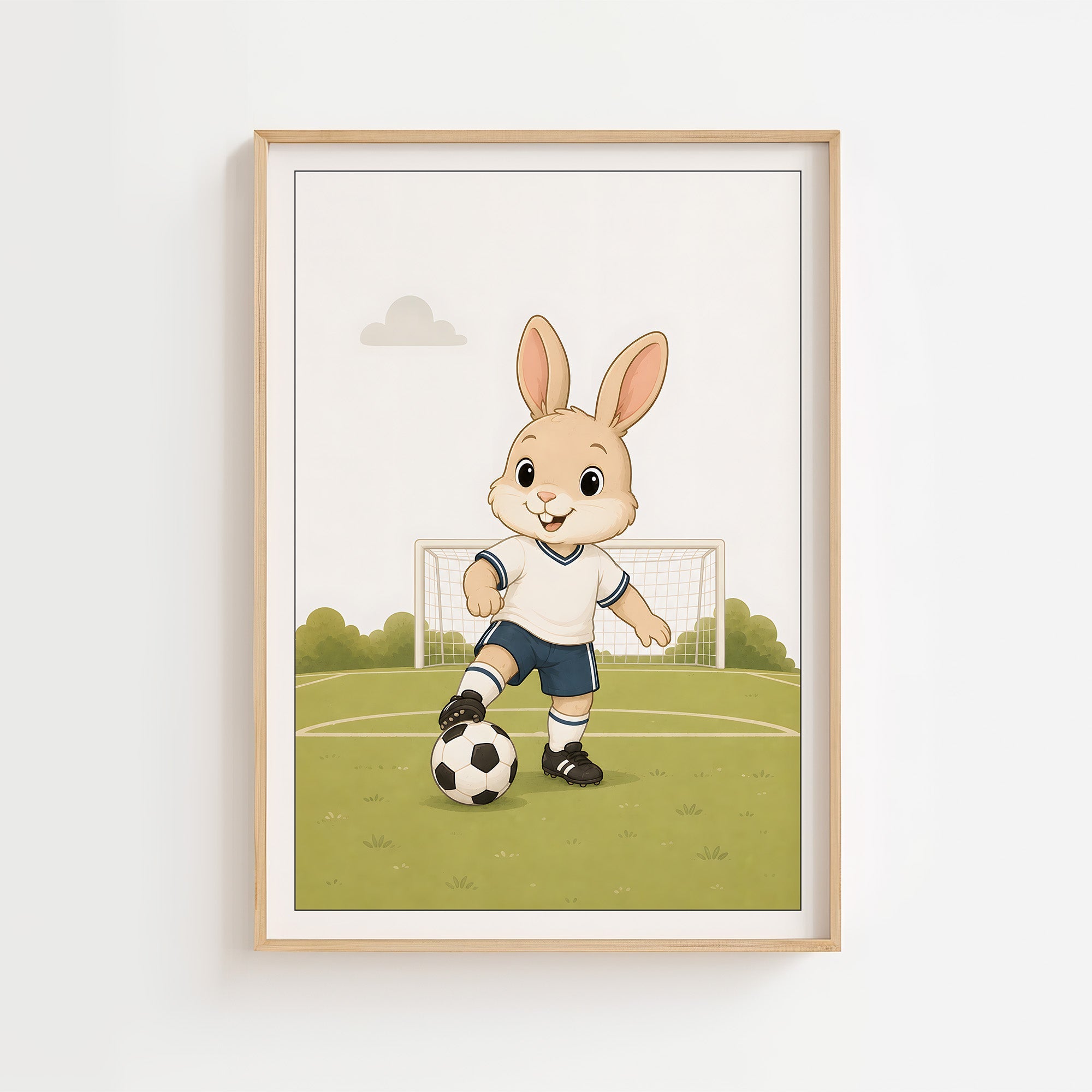 Kanin spelar fotboll poster