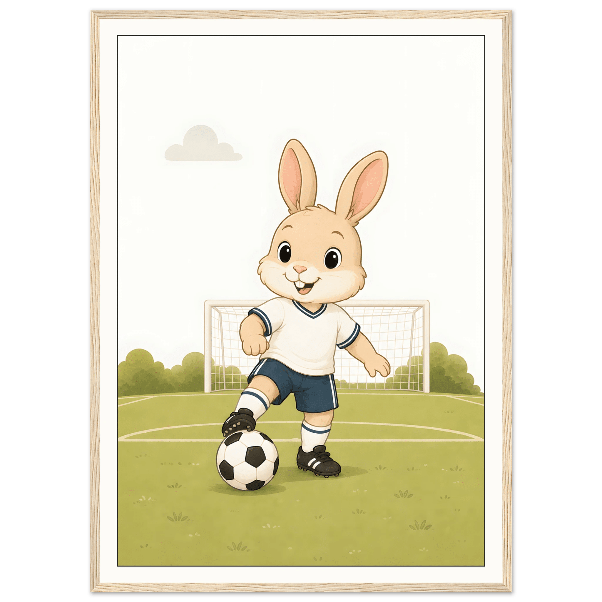 Kanin spelar fotboll poster