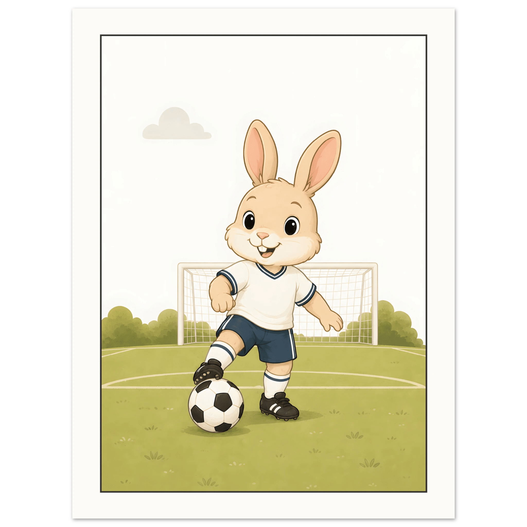 Kanin spelar fotboll poster