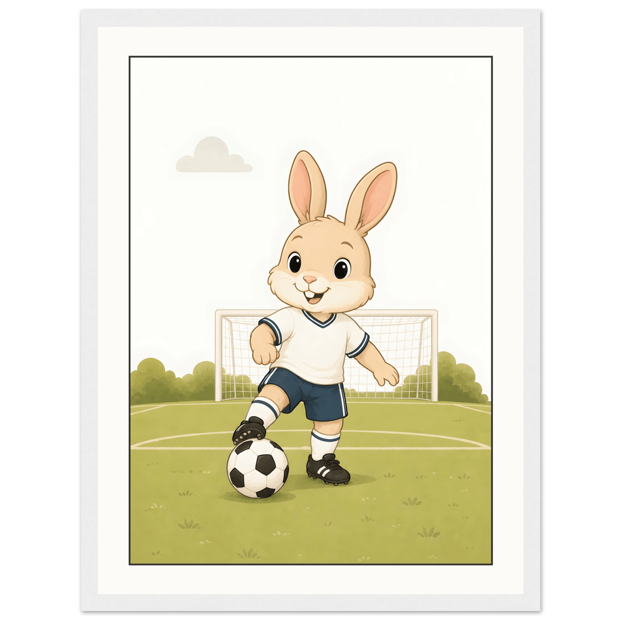 Kanin spelar fotboll poster