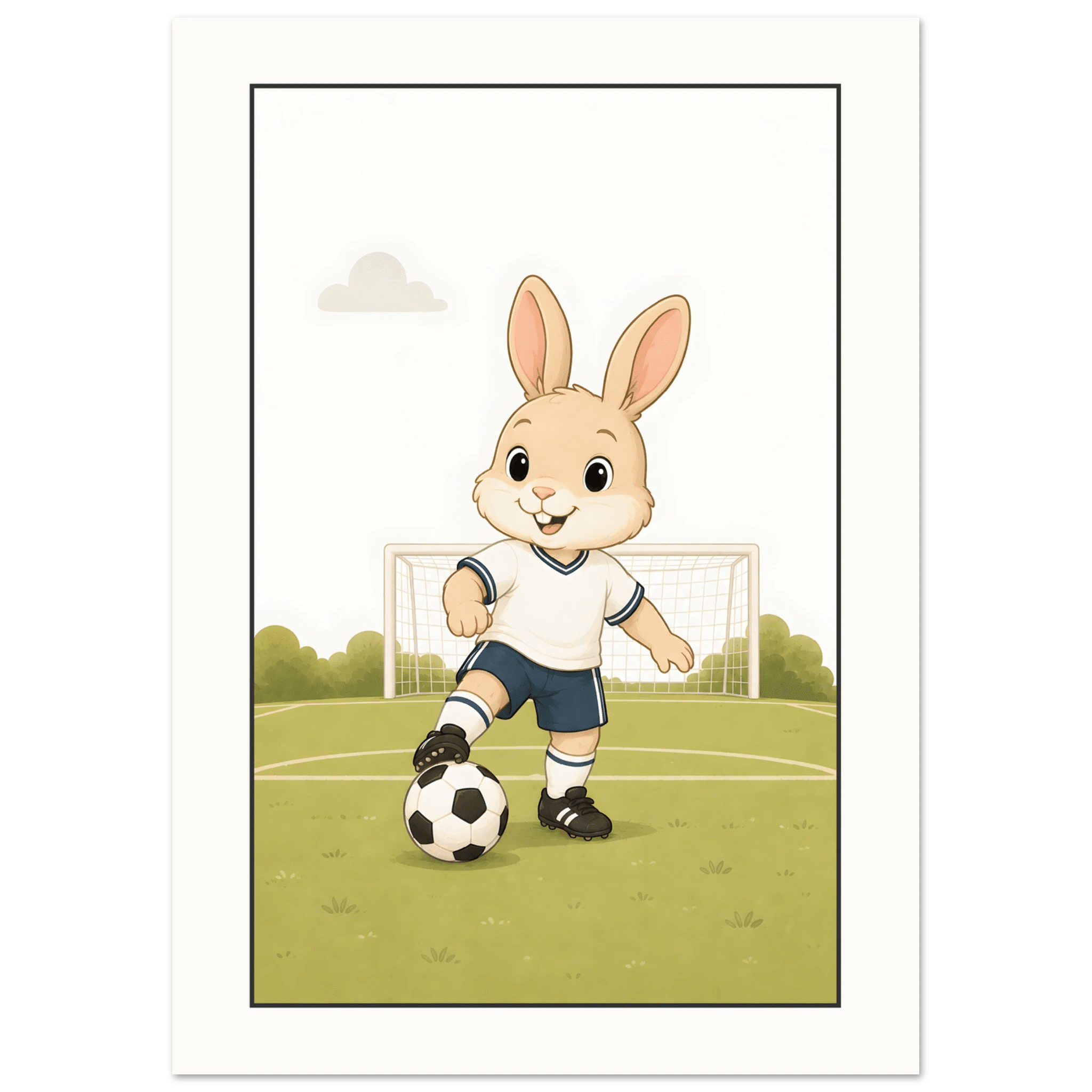 Kanin spelar fotboll poster