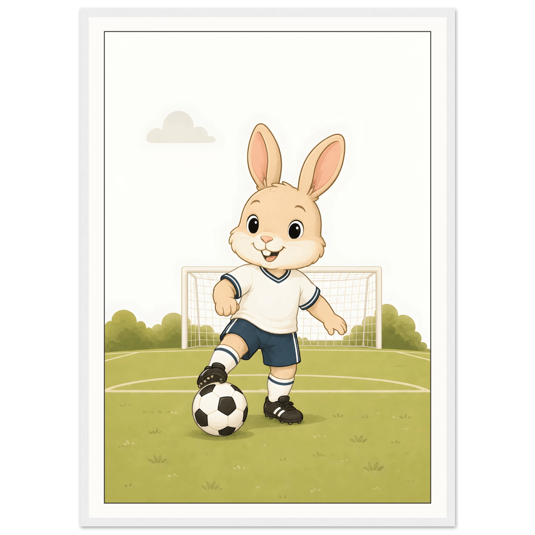 Kanin spelar fotboll poster