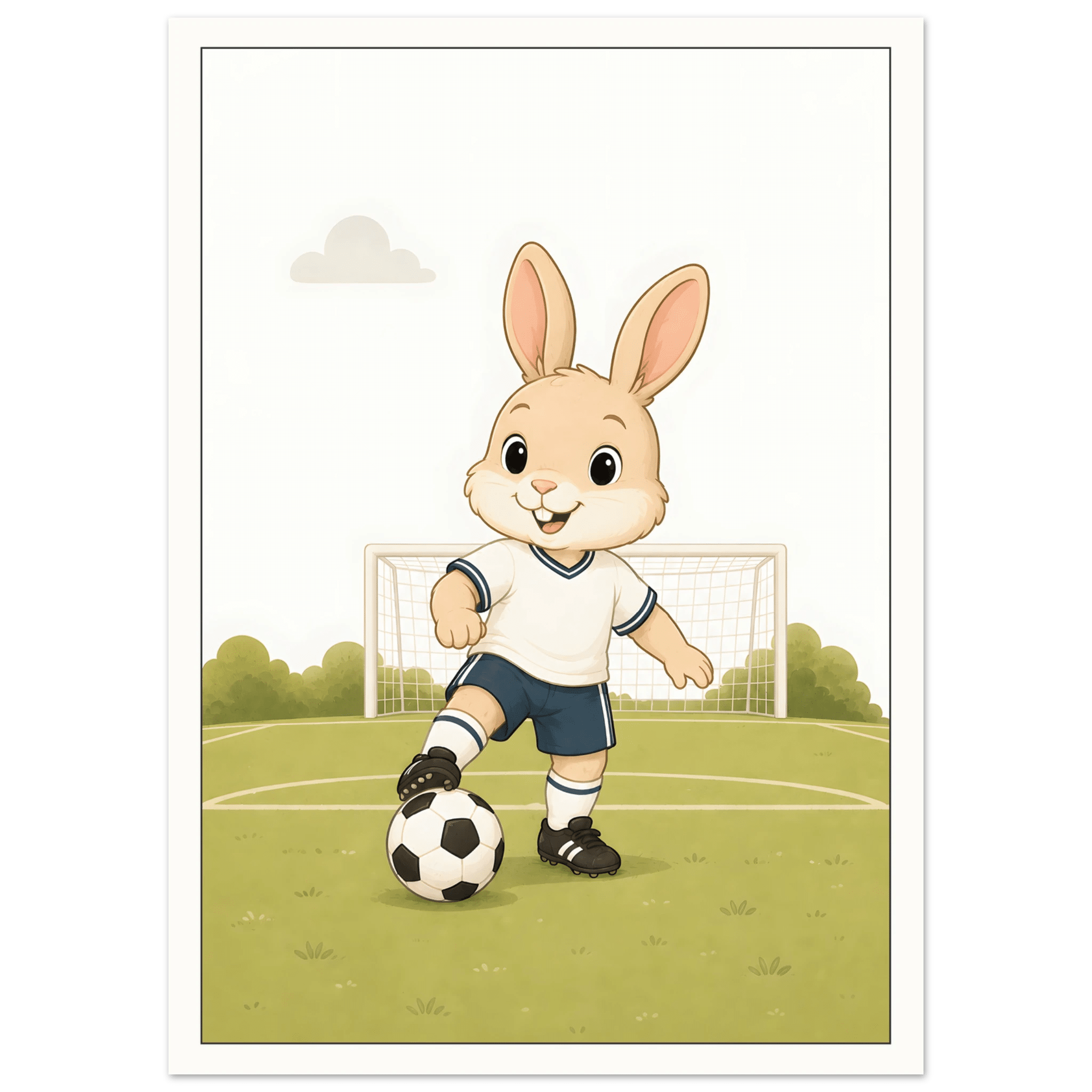 Kanin spelar fotboll poster