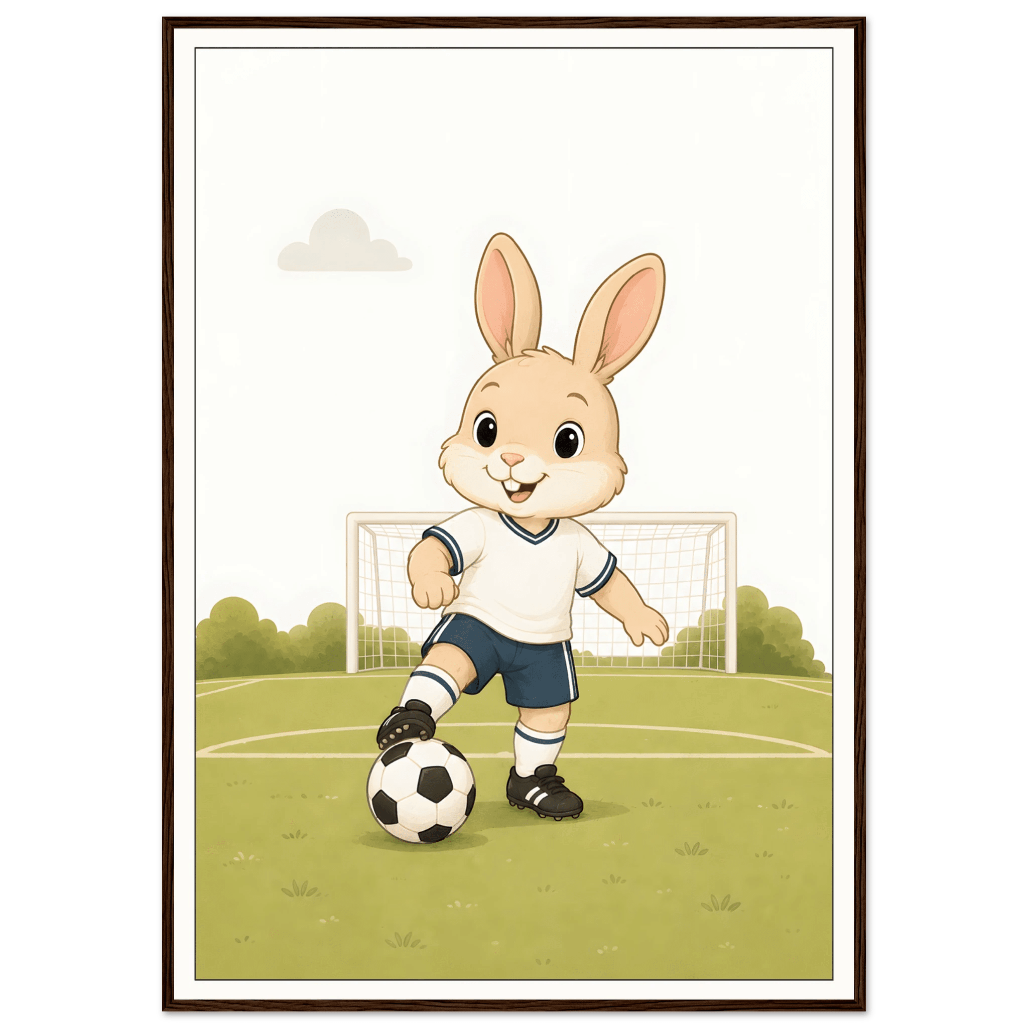 Kanin spelar fotboll poster
