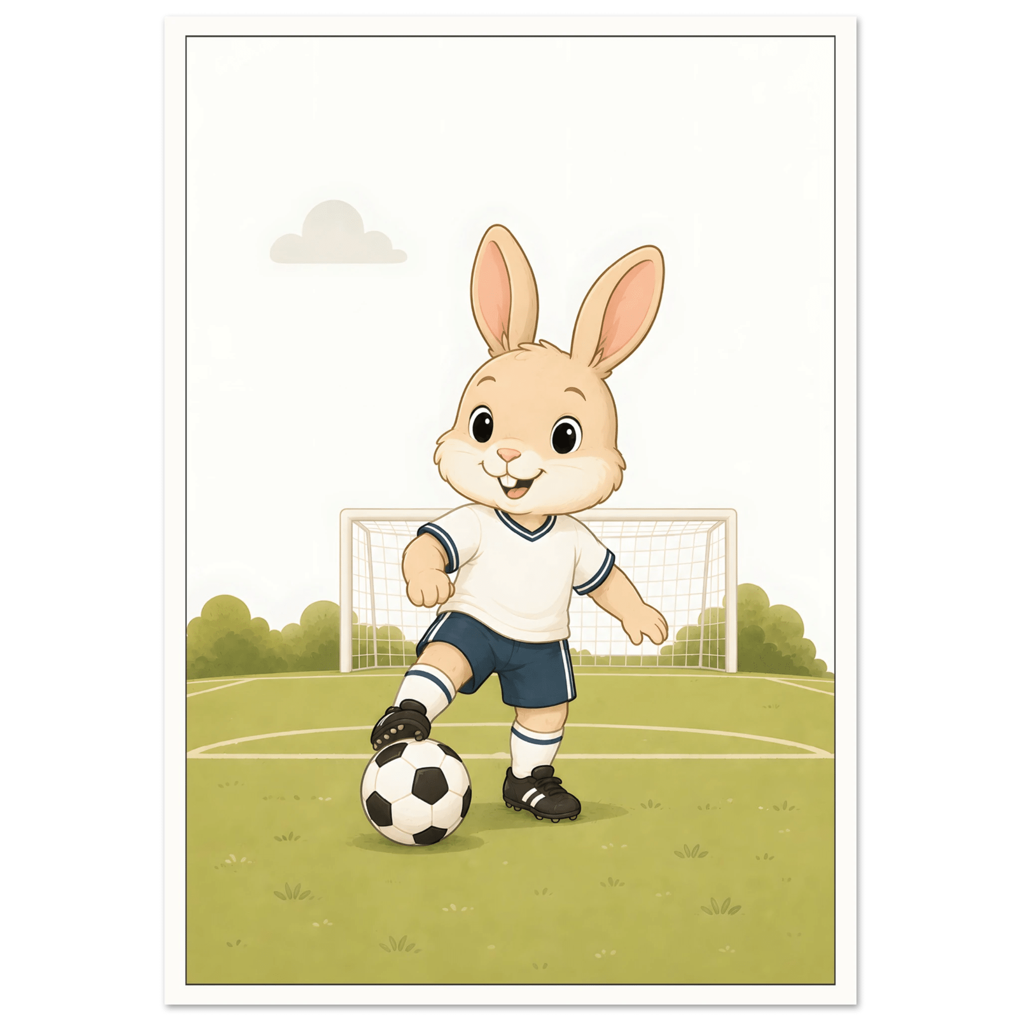 Kanin spelar fotboll poster