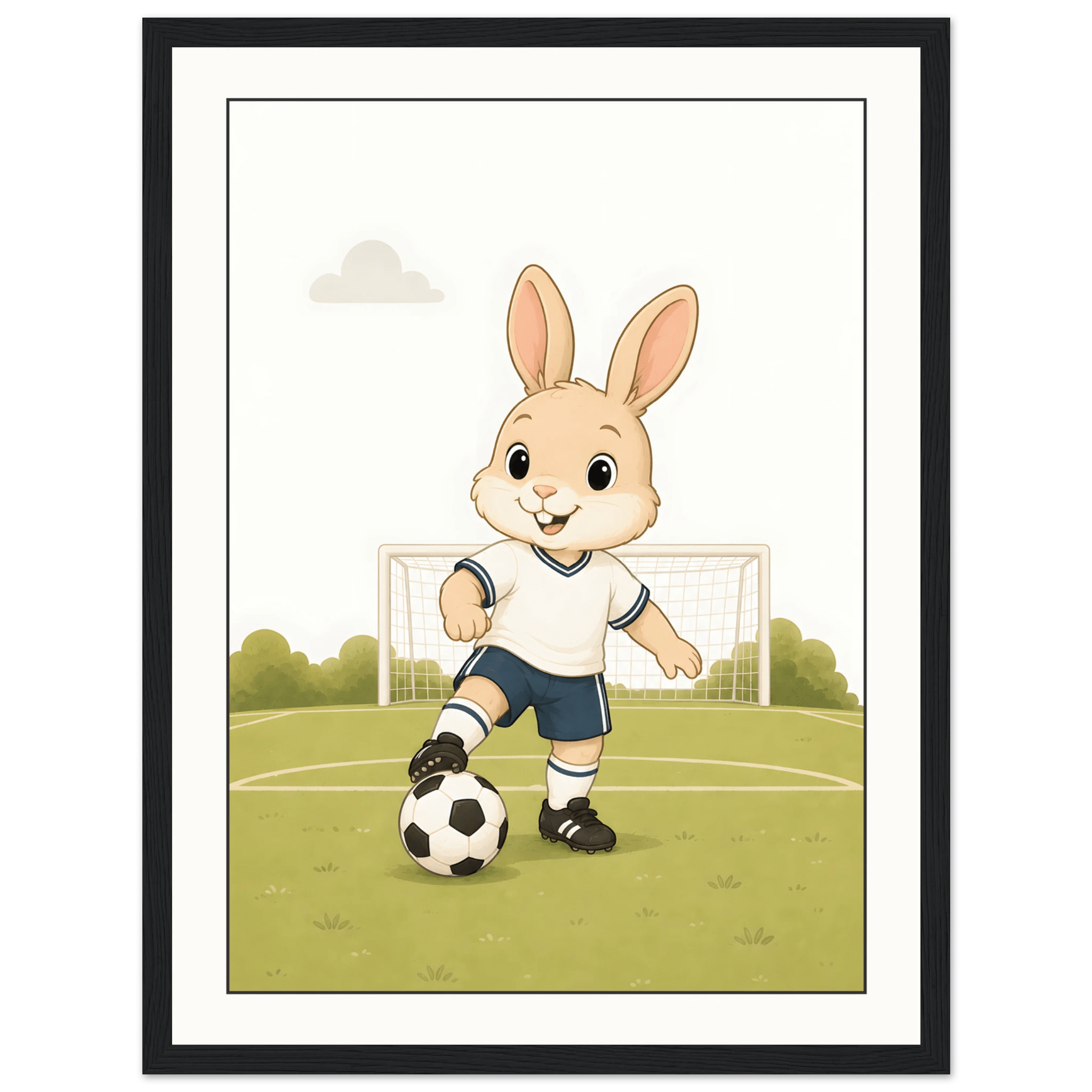 Kanin spelar fotboll poster