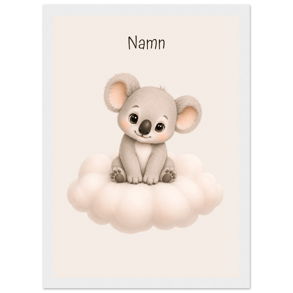 Koala på moln med namn poster