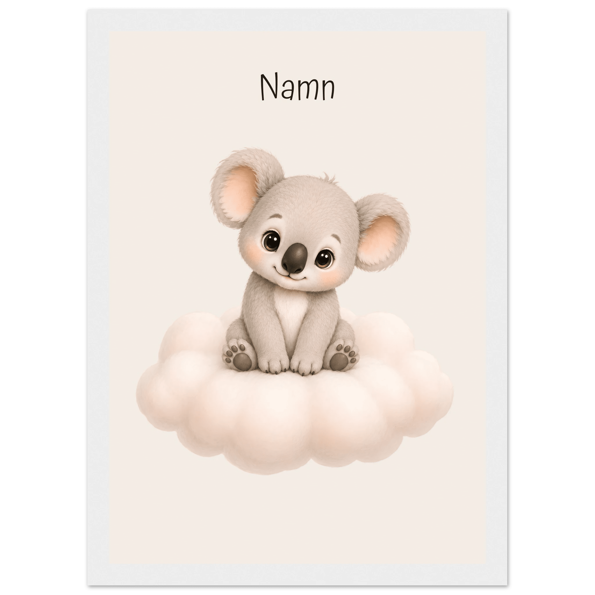 Koala på moln med namn poster