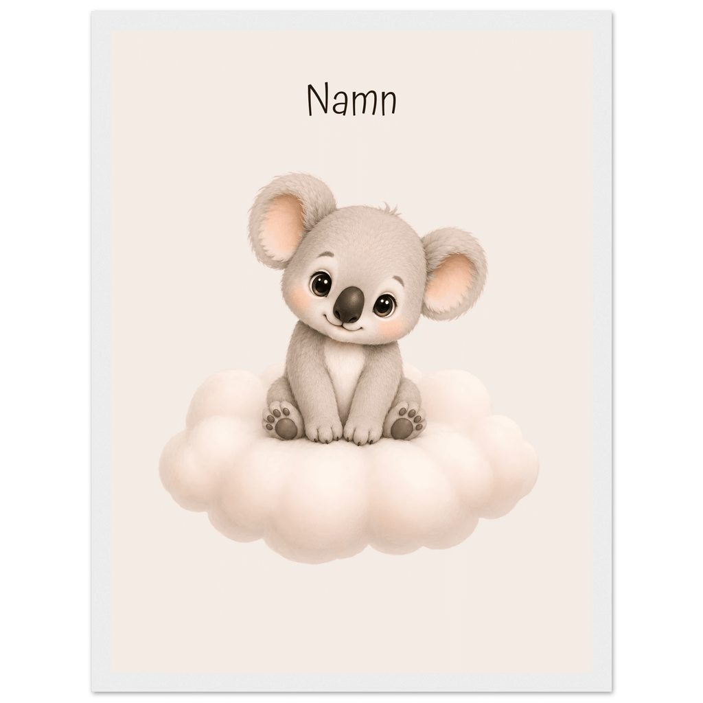Koala på moln med namn poster