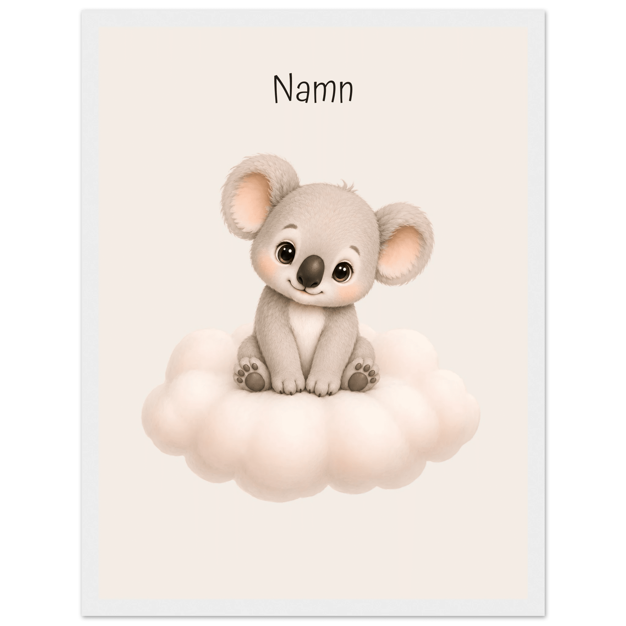 Koala på moln med namn poster