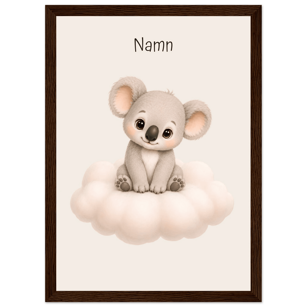Koala på moln med namn poster