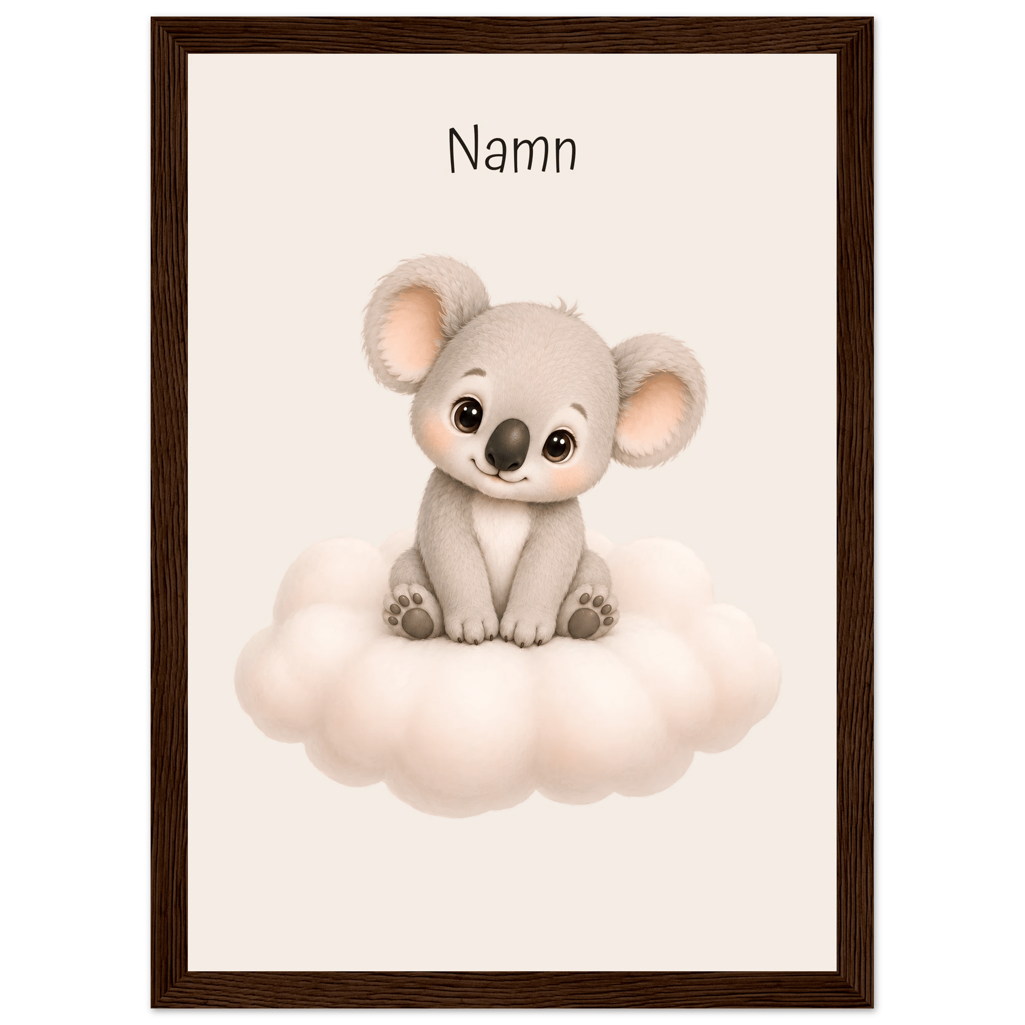 Koala på moln med namn poster