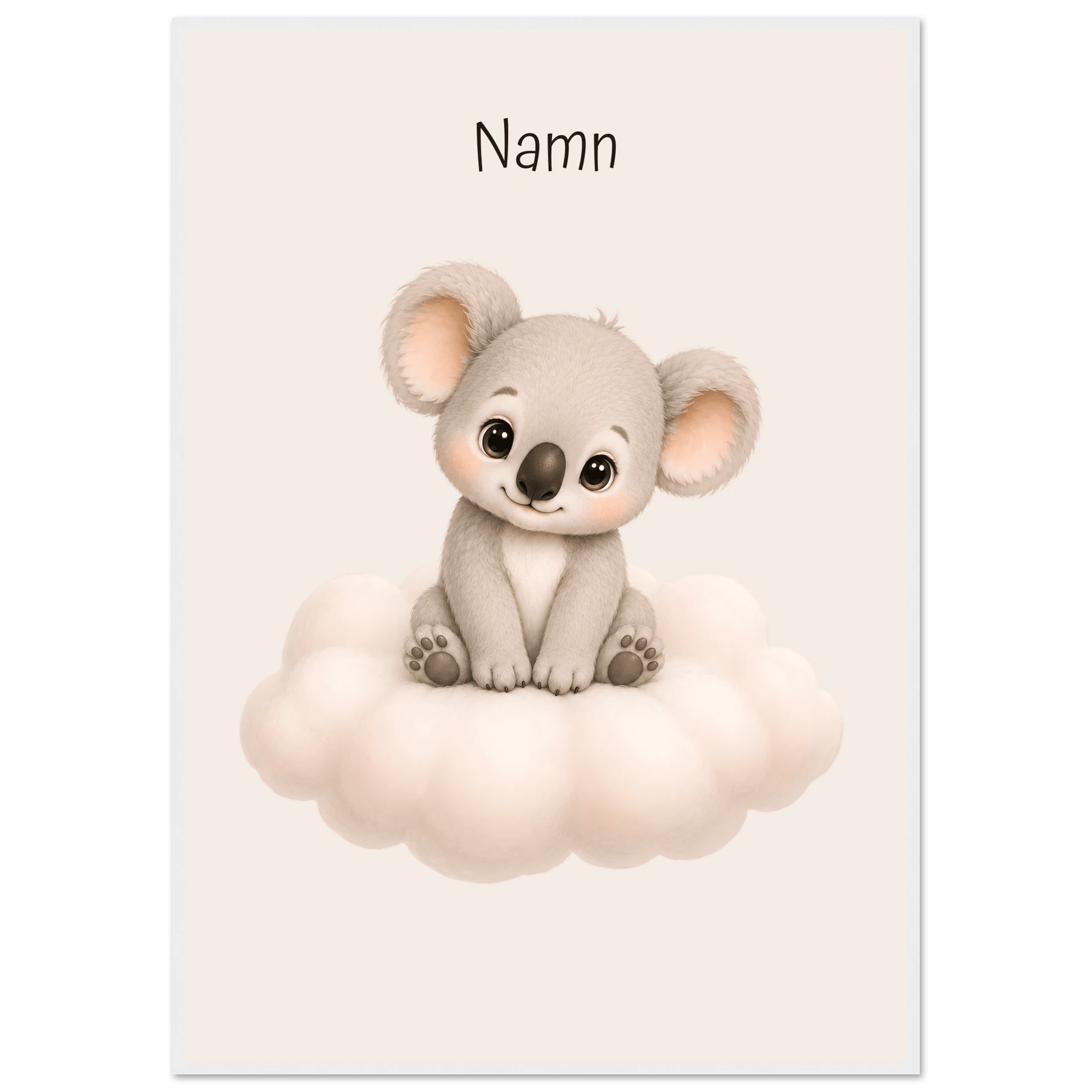 Koala på moln med namn poster