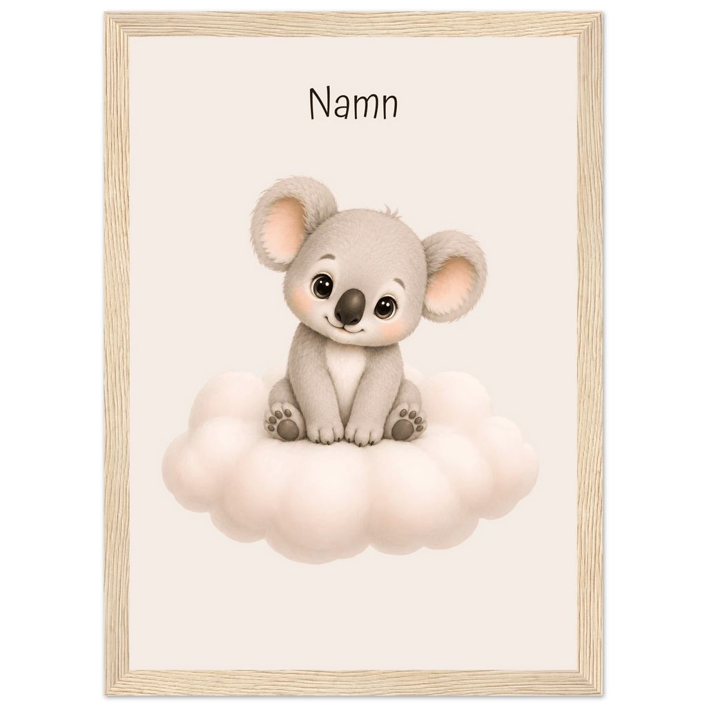 Koala på moln med namn poster