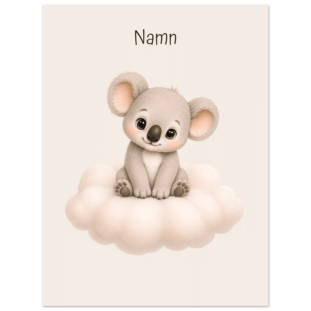 Koala på moln med namn poster