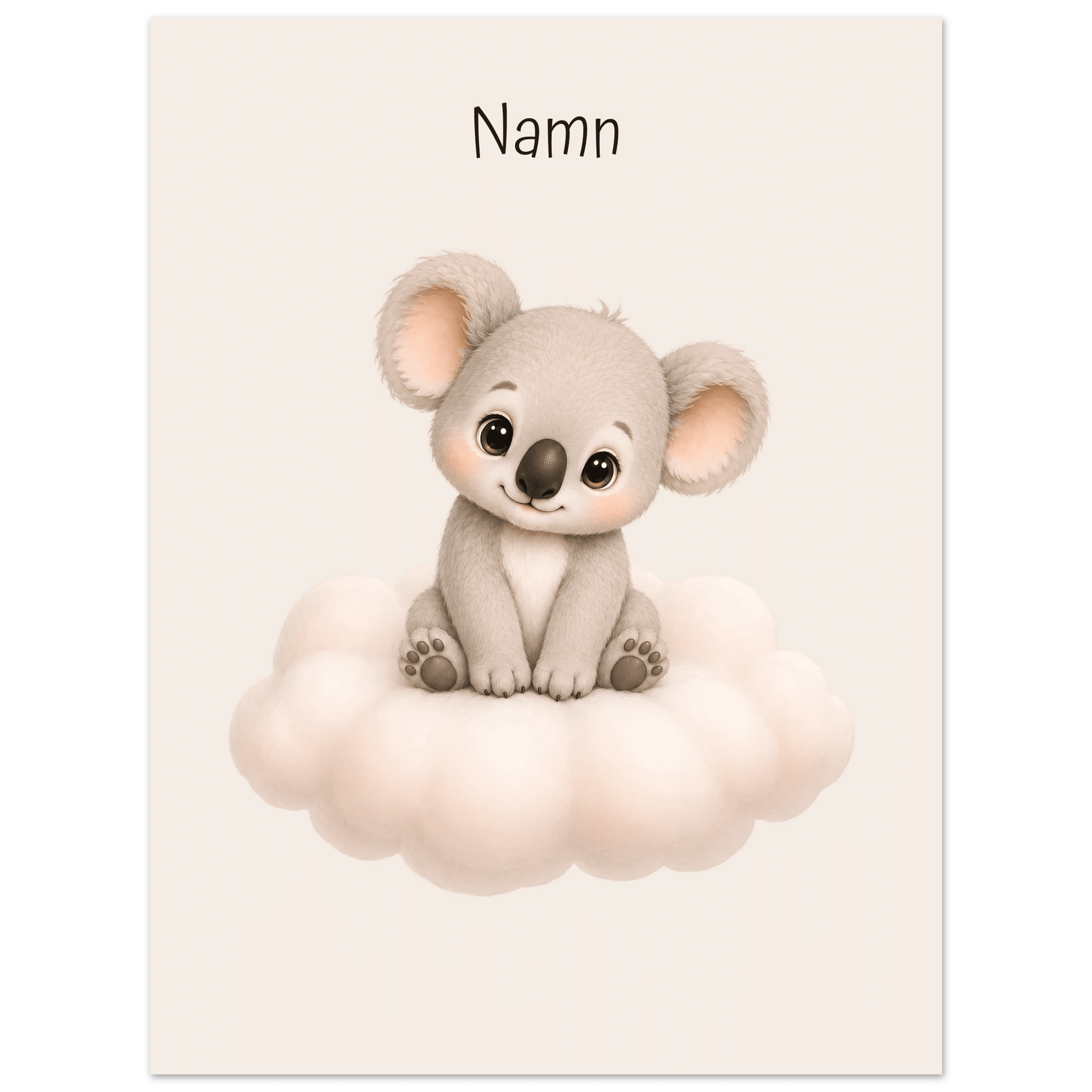 Koala på moln med namn poster