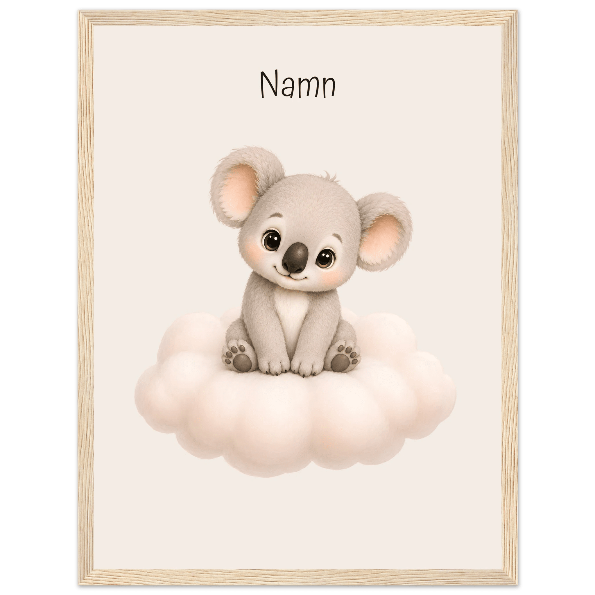 Koala på moln med namn poster