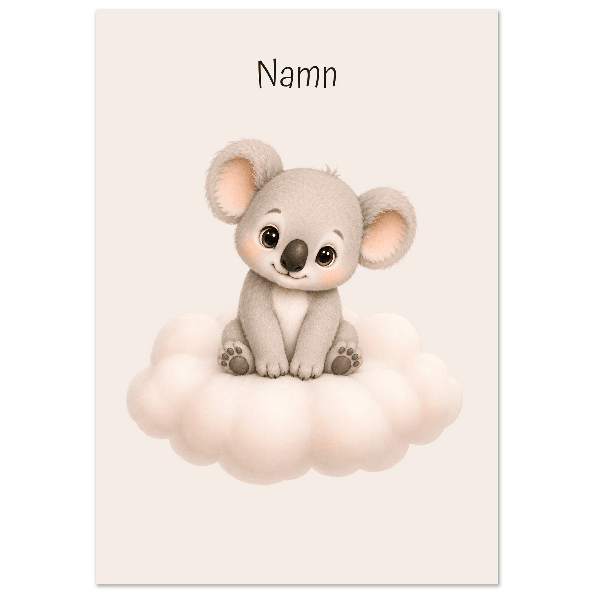 Koala på moln med namn poster