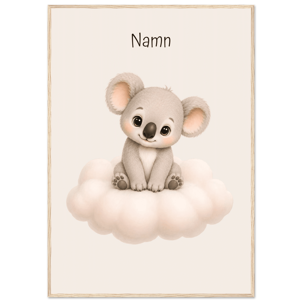 Koala på moln med namn poster