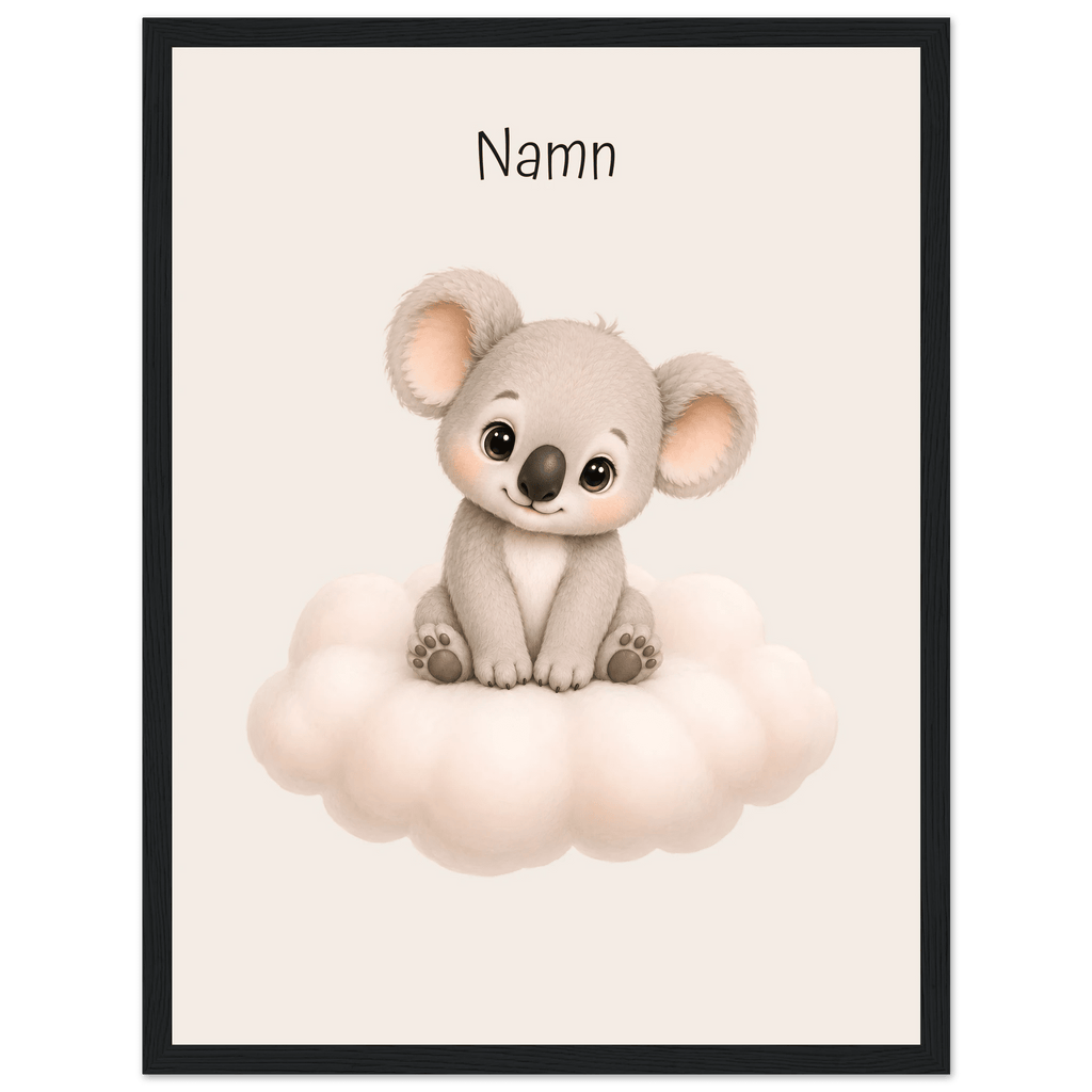 Koala på moln med namn poster