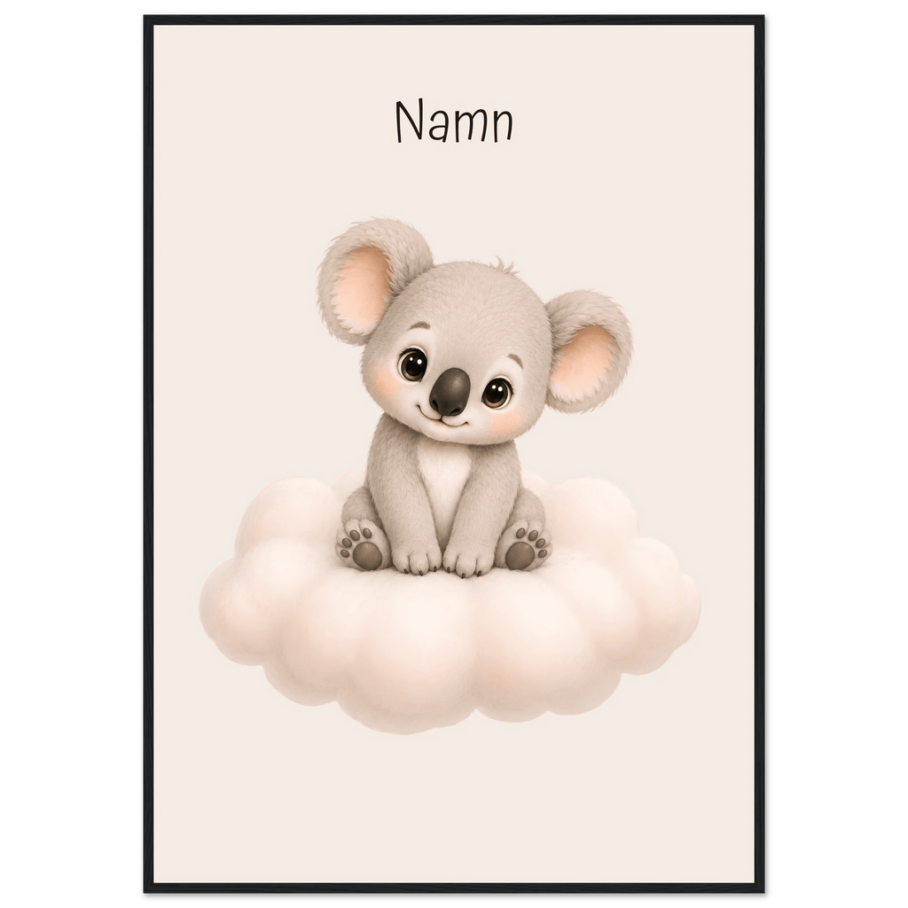 Koala på moln med namn poster