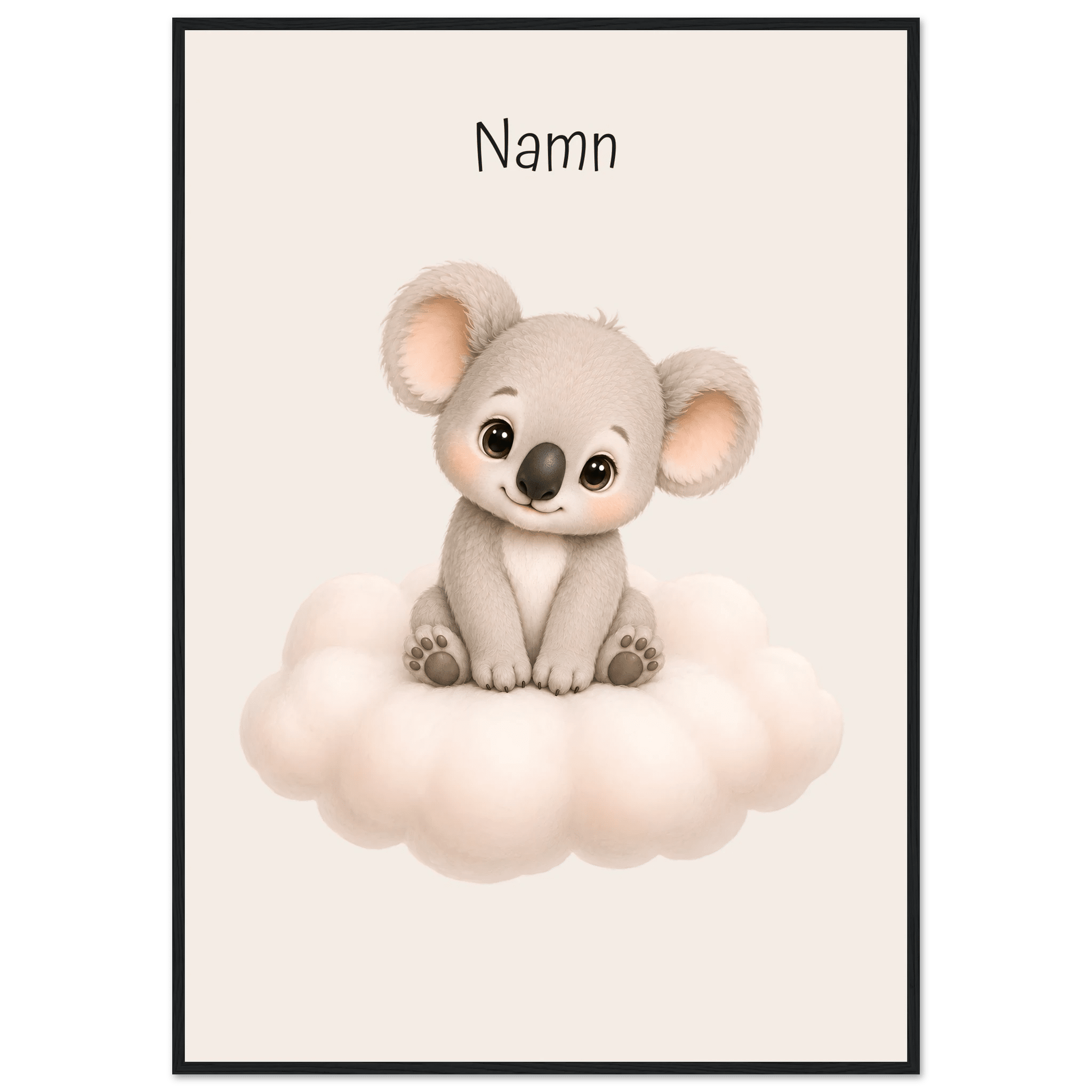 Koala på moln med namn poster