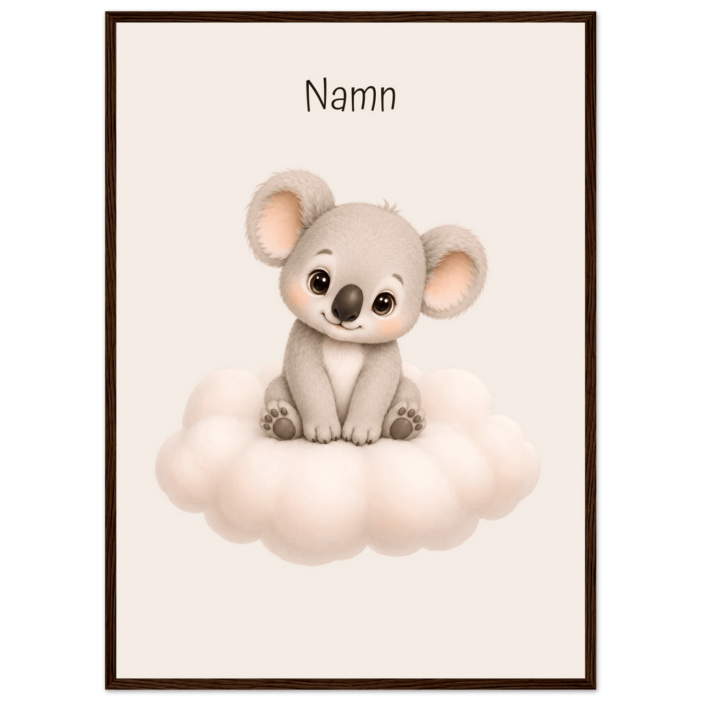 Koala på moln med namn poster