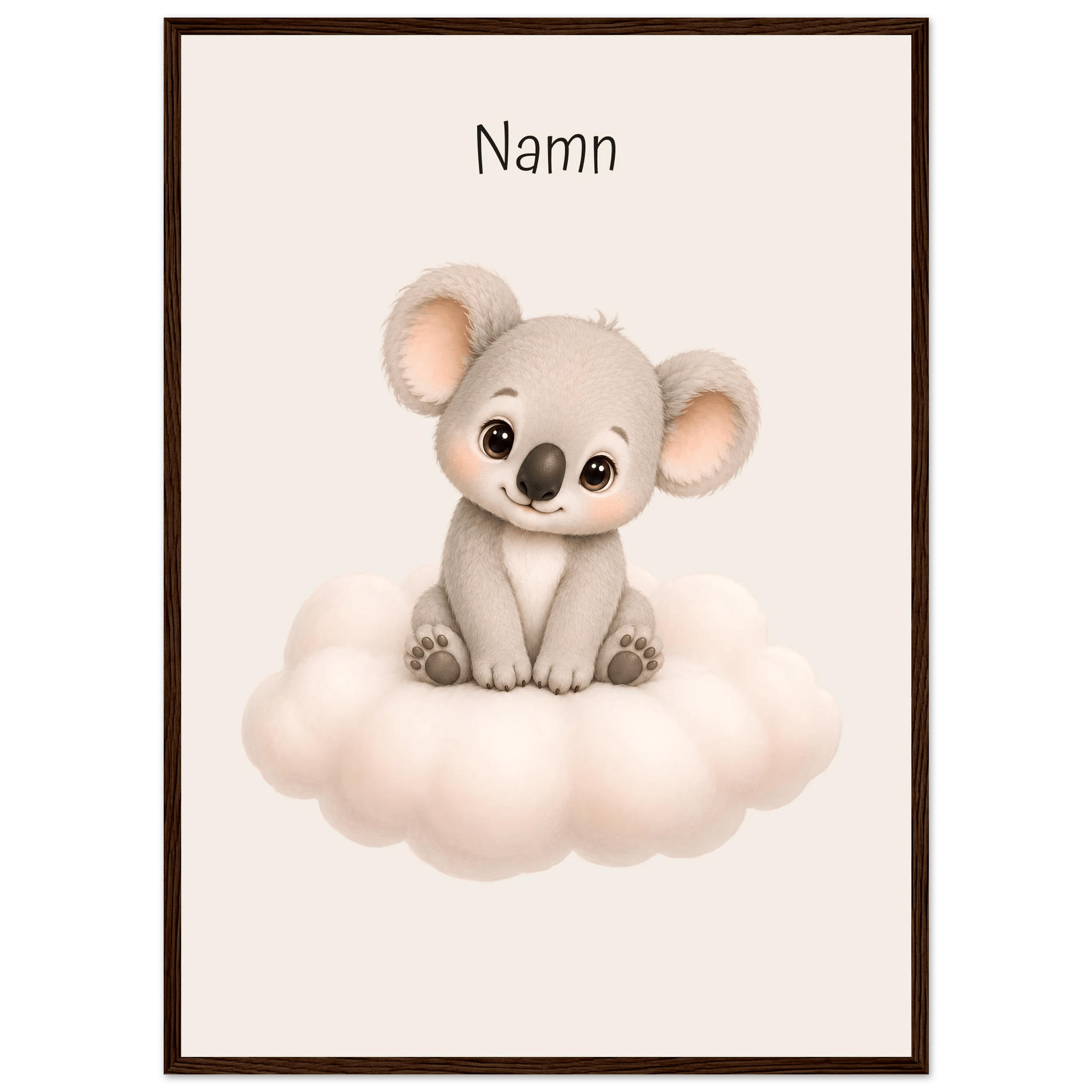 Koala på moln med namn poster