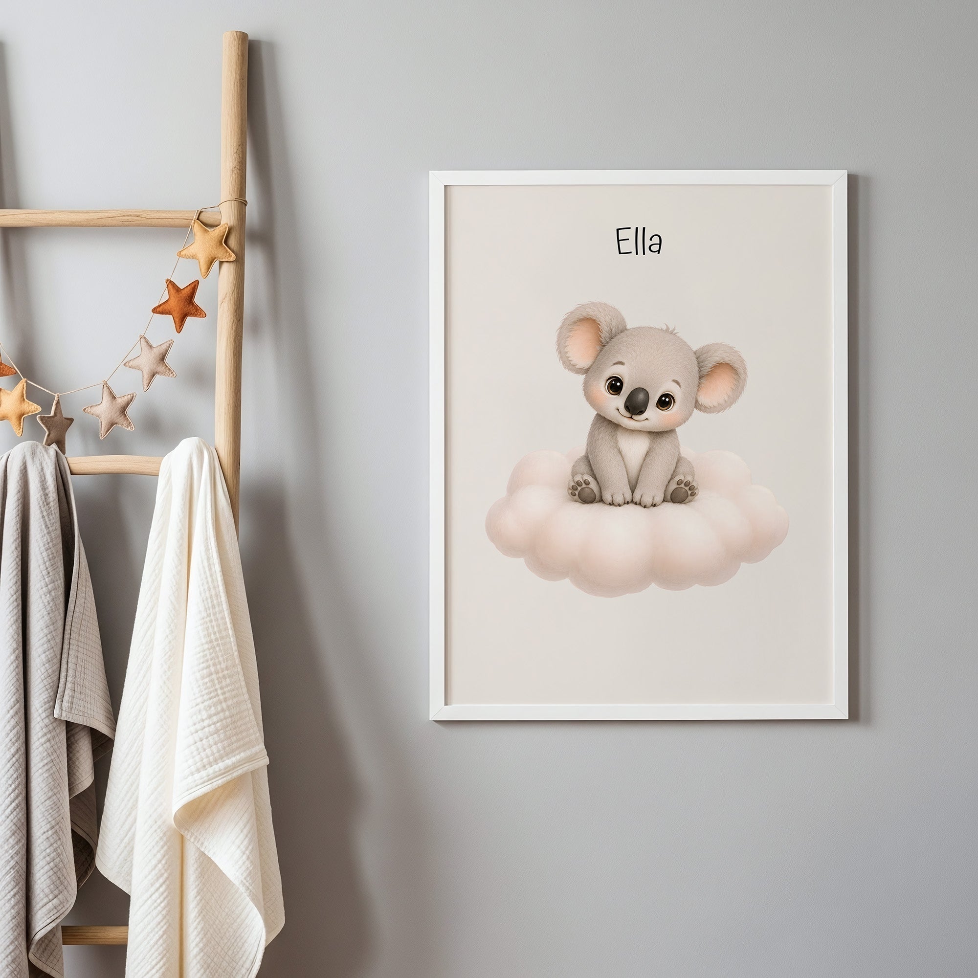Koala på moln med namn poster